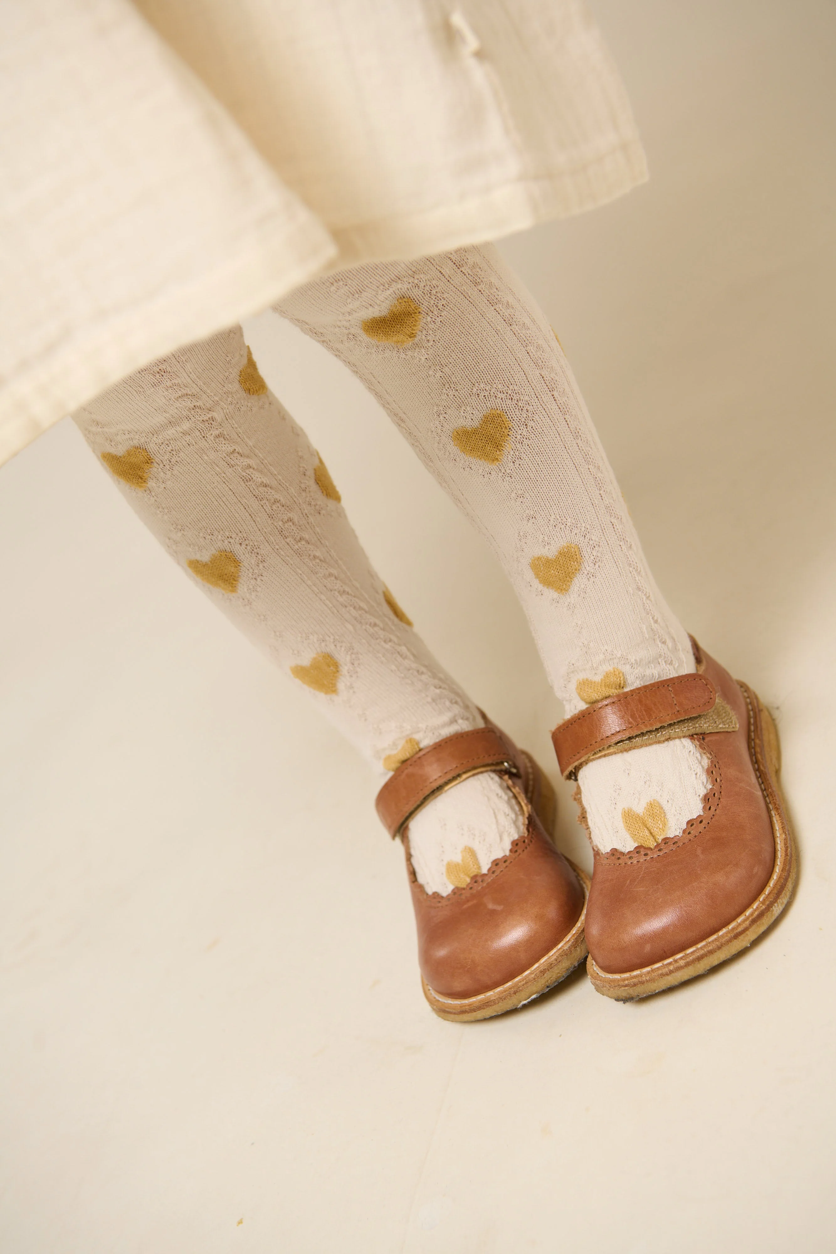 MP Herz-Strumpfhosen - Kids - Offwhite/Yellow | 101376 MP Alvilda tights - Image 2