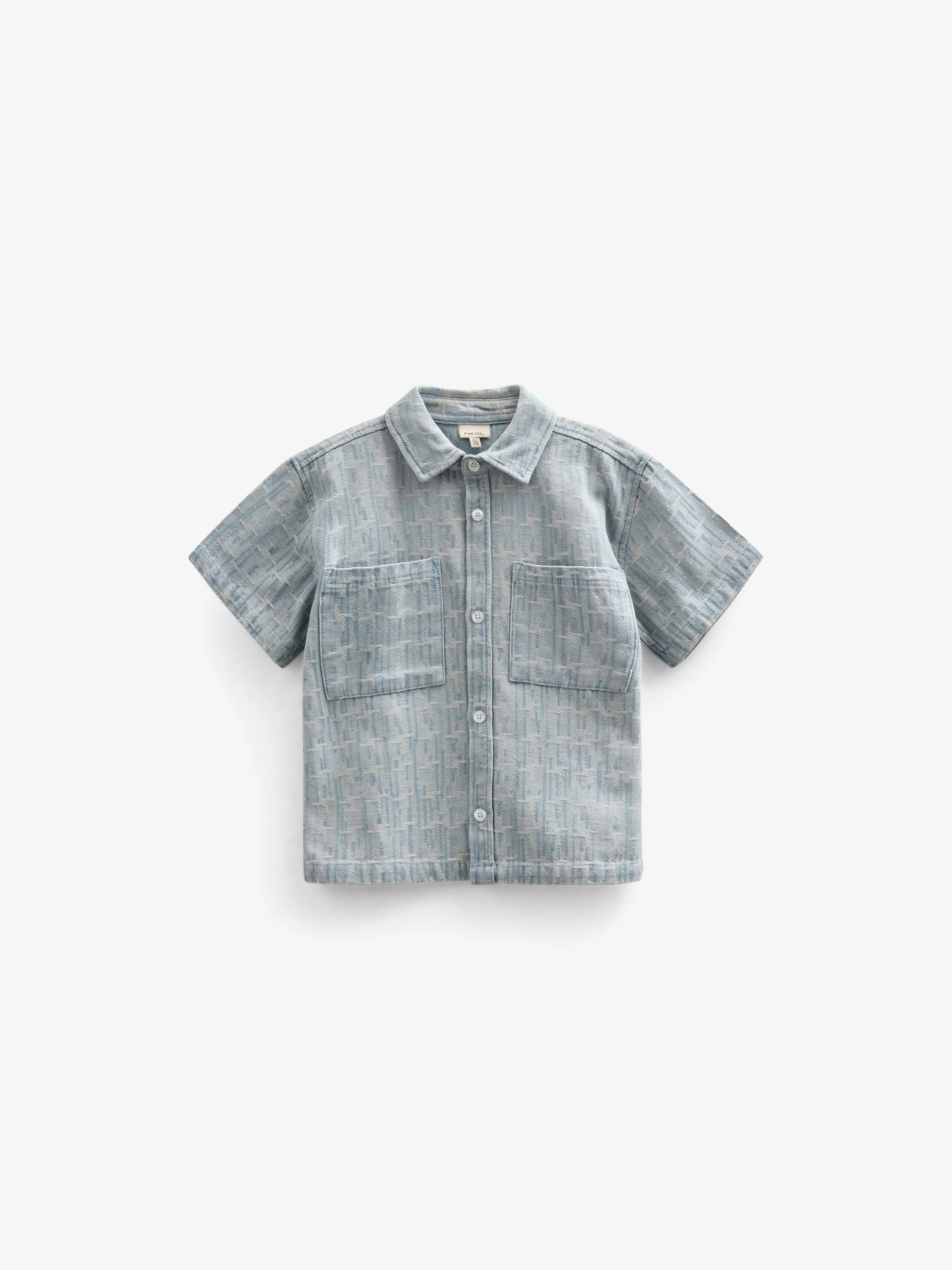 Jacquard-Denim-Kurzarmhemdjacke - Kids - Blue Denim | 101060 Kyle