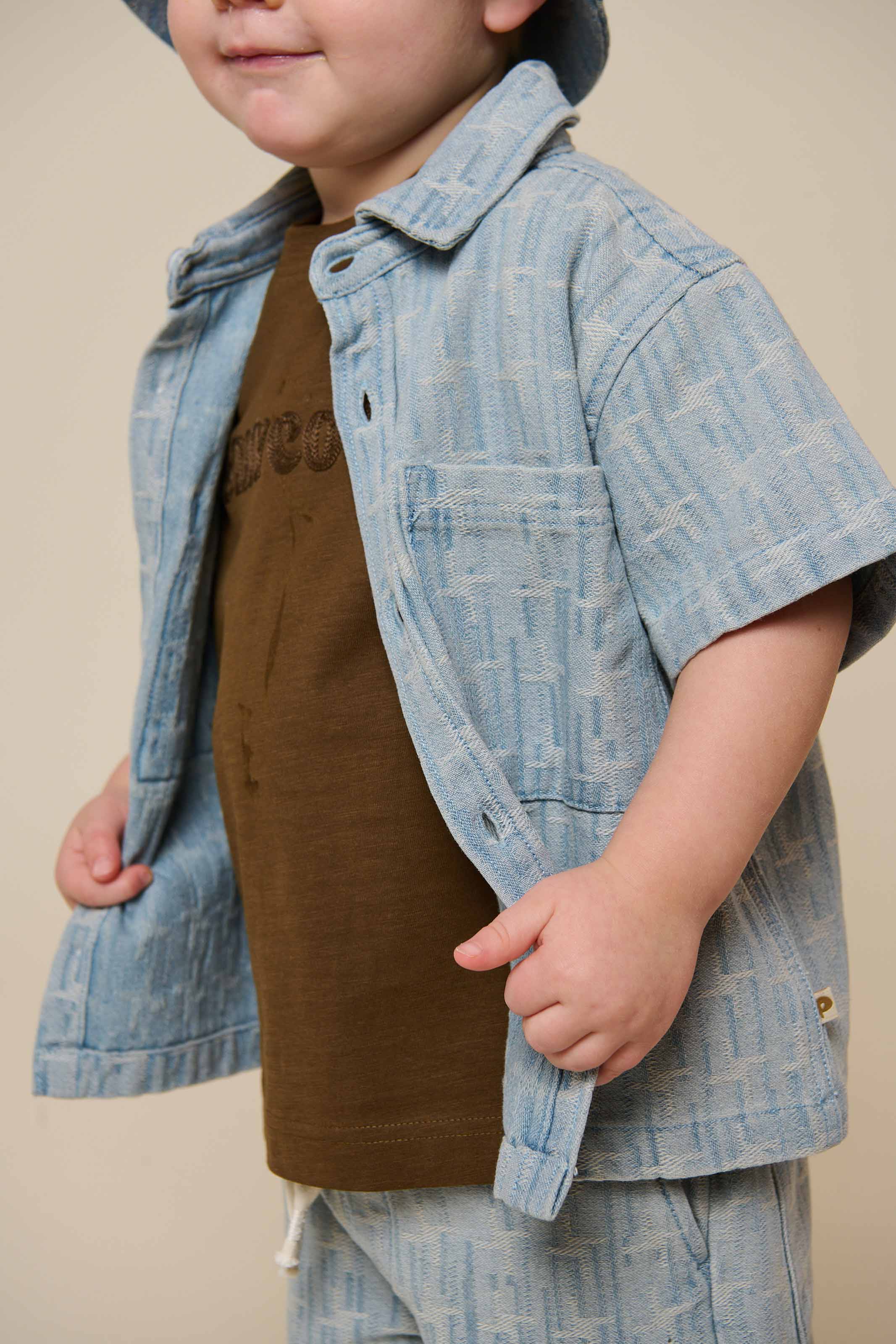 Jacquard-Denim-Kurzarmhemdjacke - Kids - Blue Denim | 101060 Kyle - Image 4