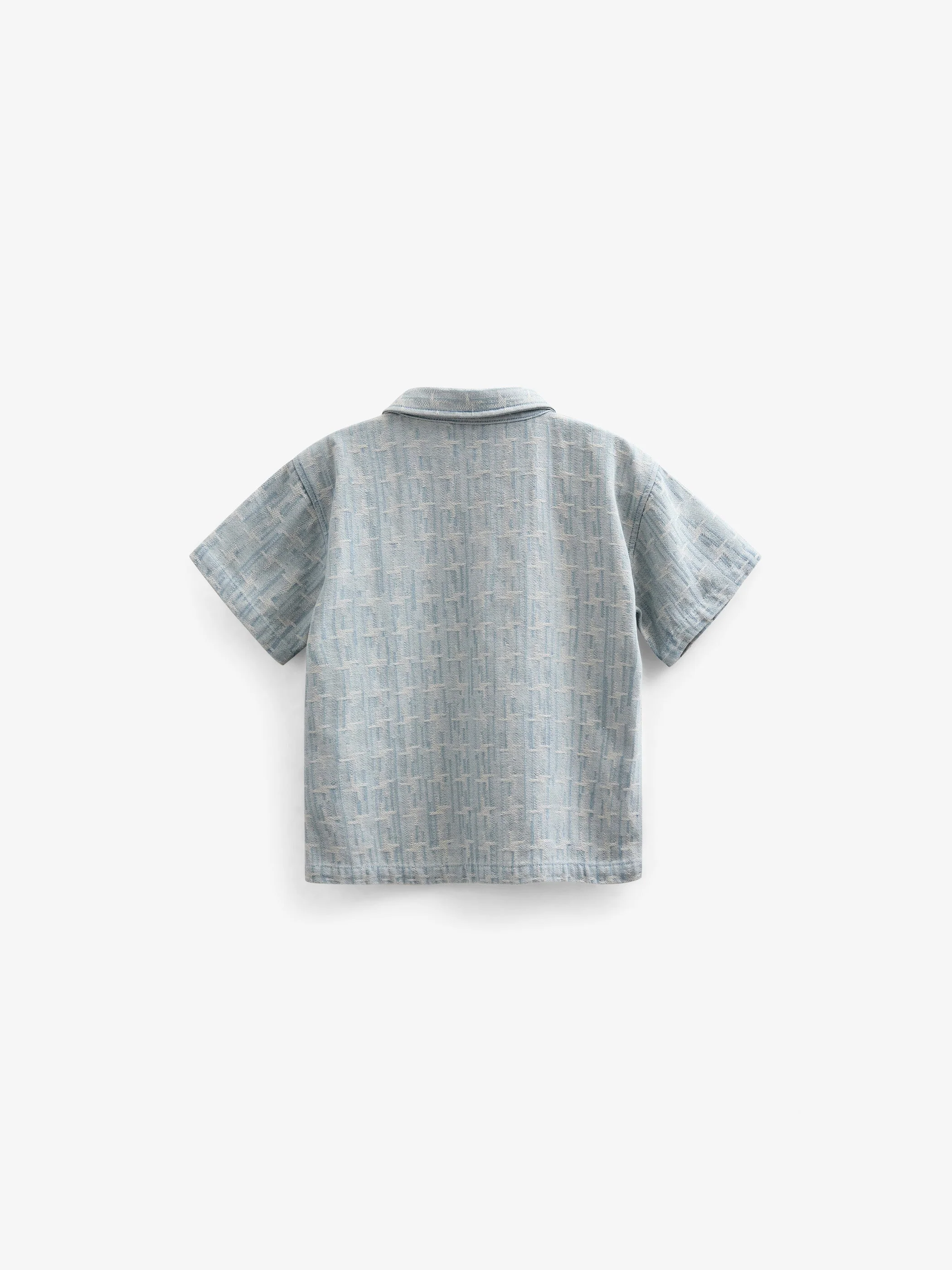Jacquard Denim Kurzarmhemdjacke - Tween - Blue Denim | 101093 Kyle - Image 3