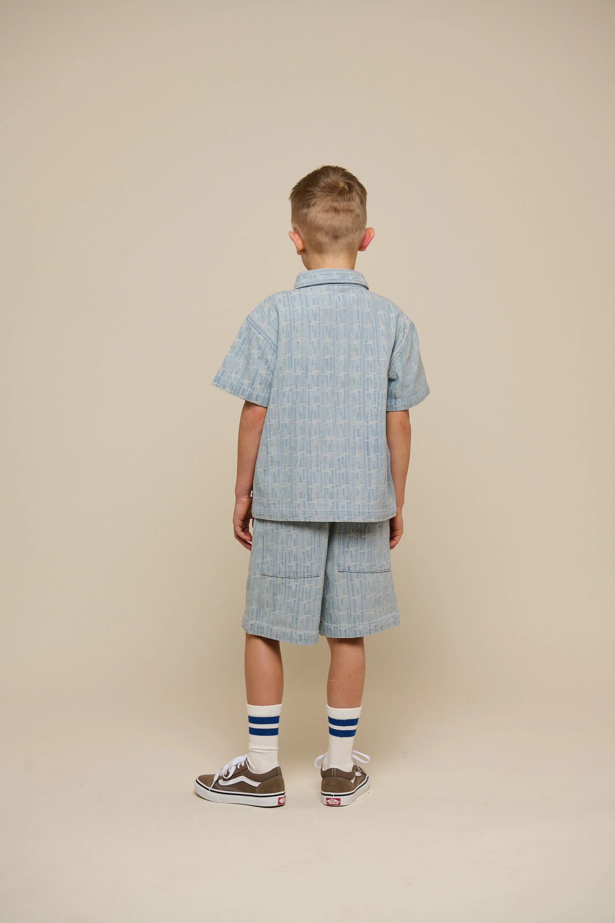 Jacquard Denim Kurzarmhemdjacke - Tween - Blue Denim | 101093 Kyle - Image 5