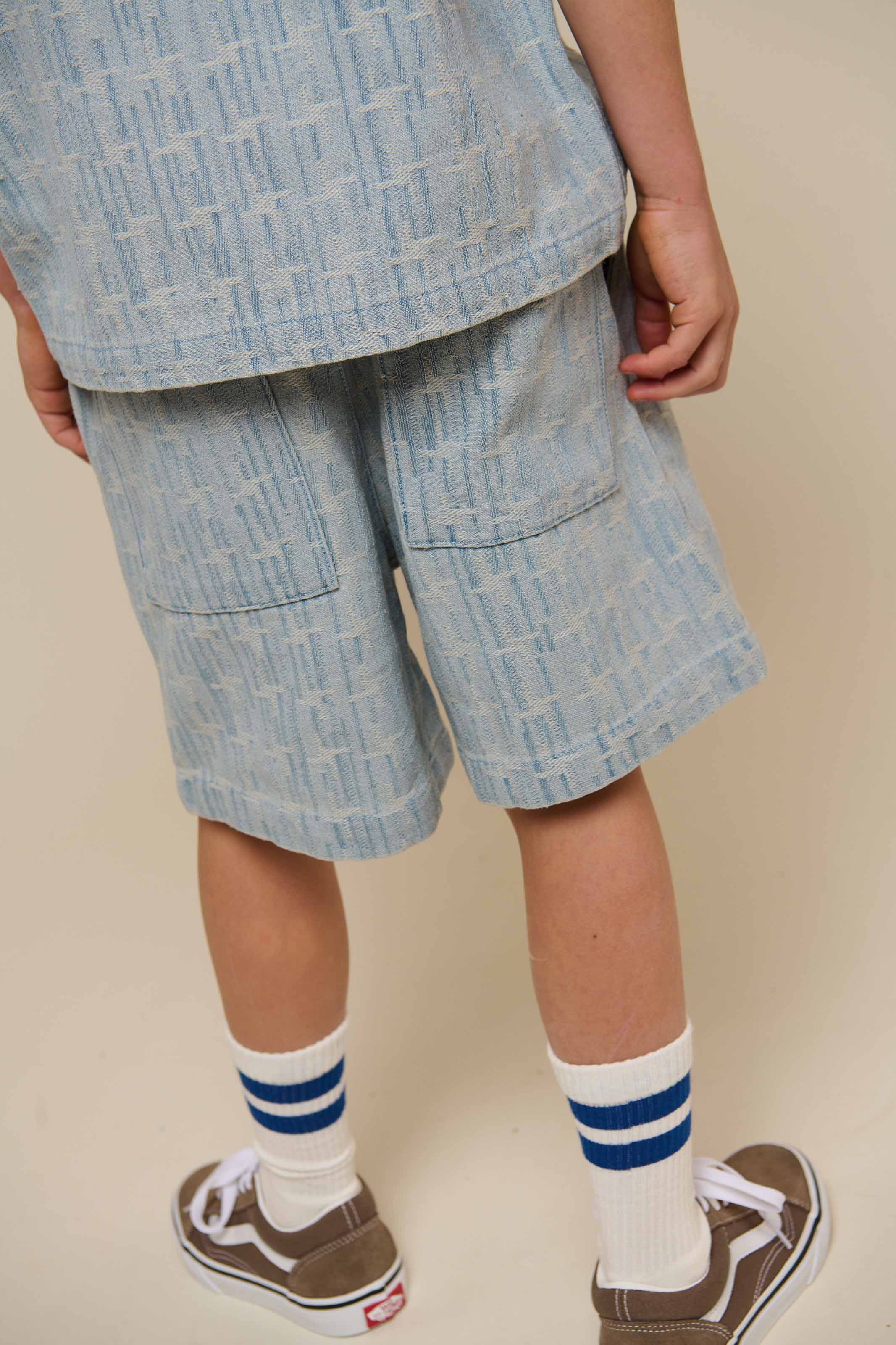 Jacquard Denim Kurzarmhemdjacke - Tween - Blue Denim | 101093 Kyle - Image 6