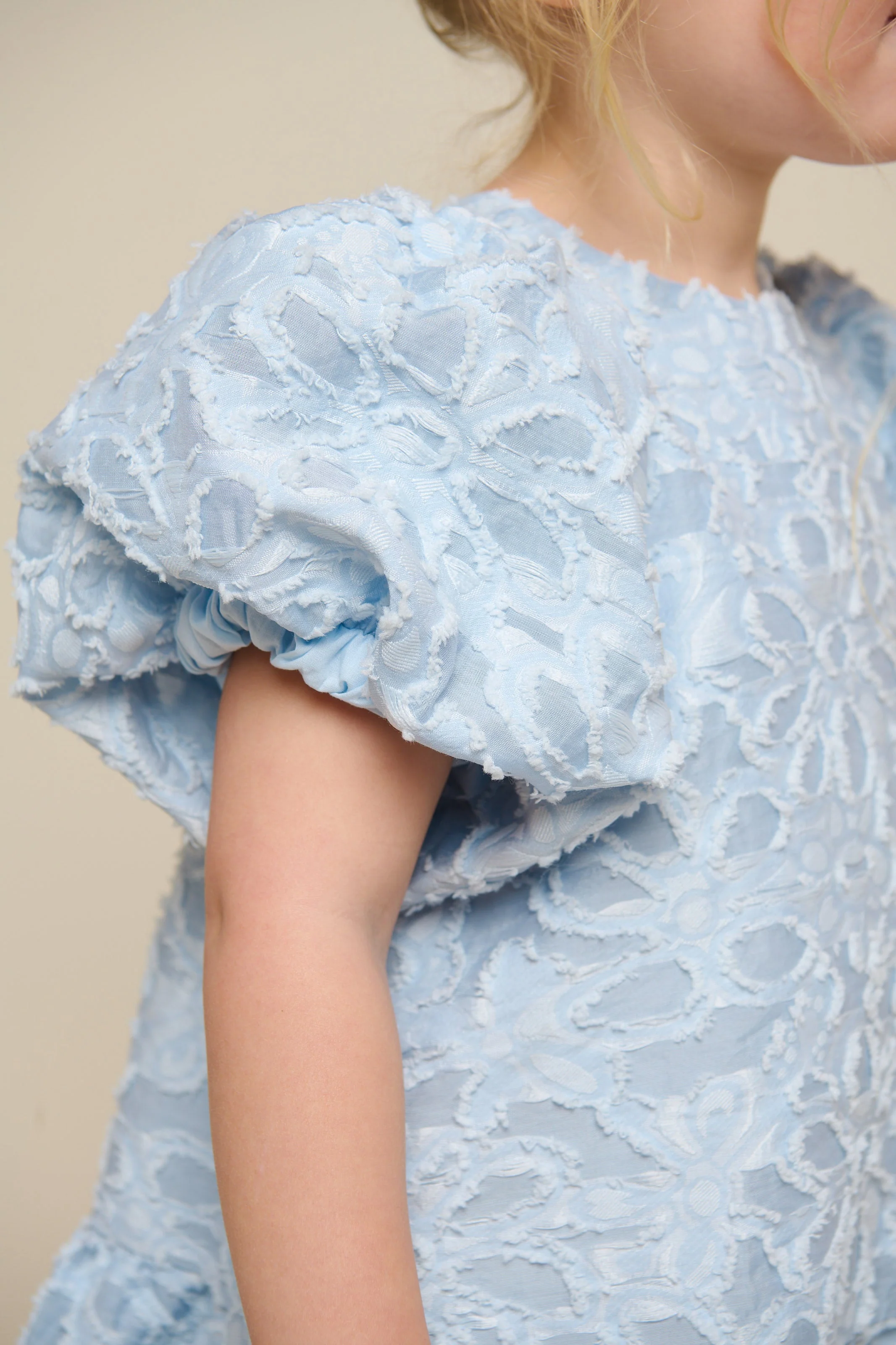 Jacquard-Kleid aus Baumwollmischung - Kids - Light Blue | 100994 Giselle - Image 4