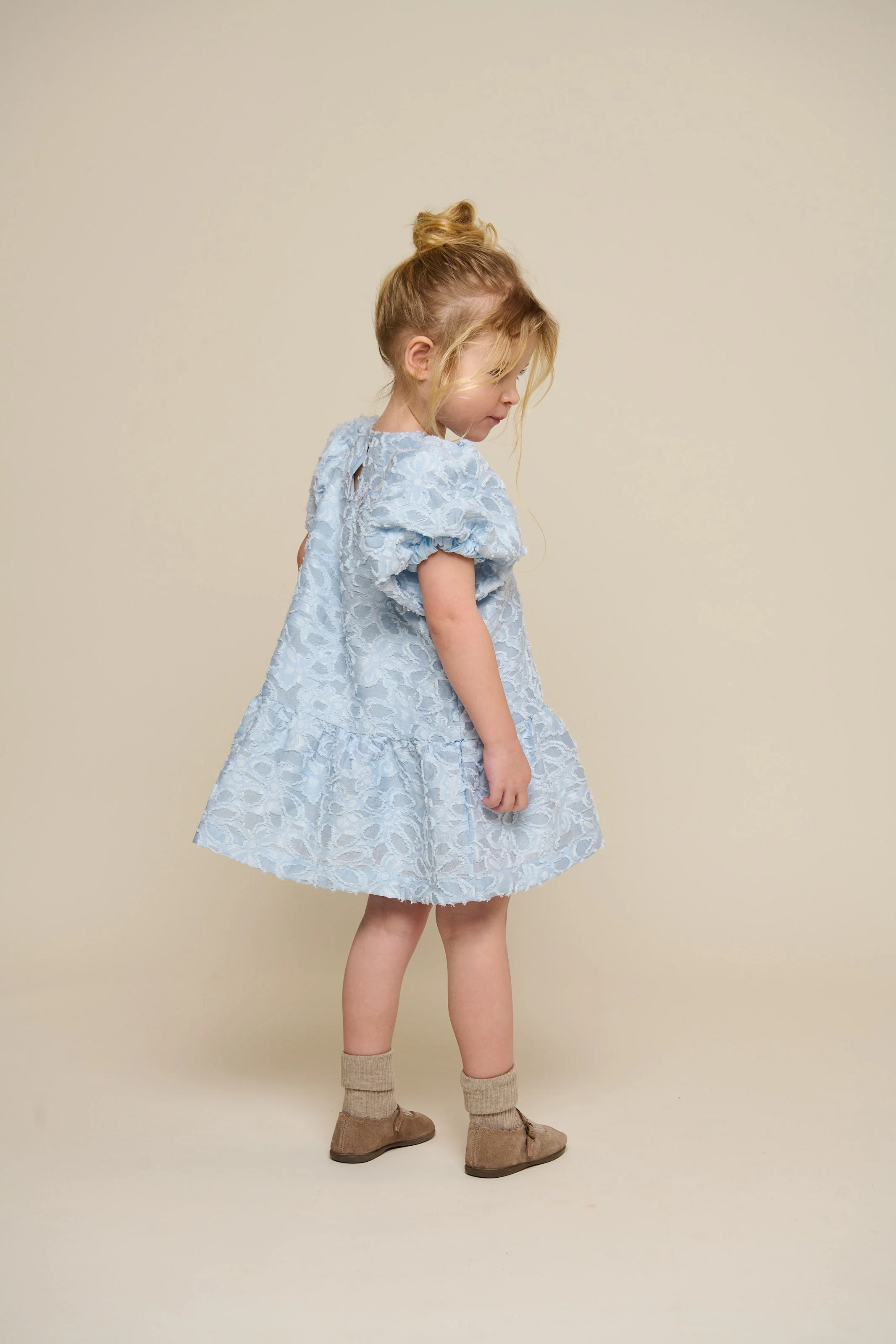 Jacquard-Kleid aus Baumwollmischung - Kids - Light Blue | 100994 Giselle - Image 5
