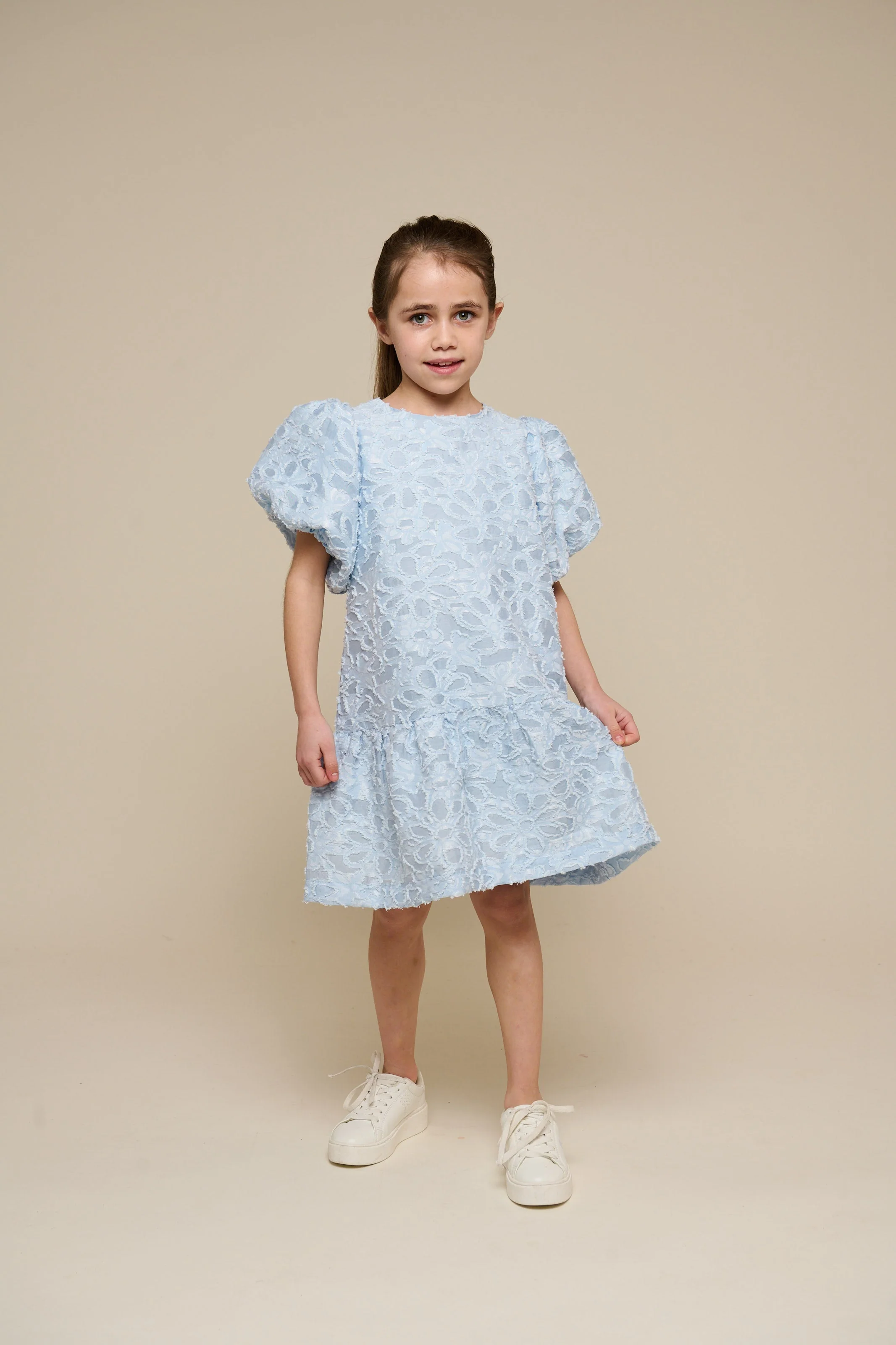 Jacquard-Kleid aus Baumwollmischung - Tween - Light Blue | 100995 Giselle - Image 2