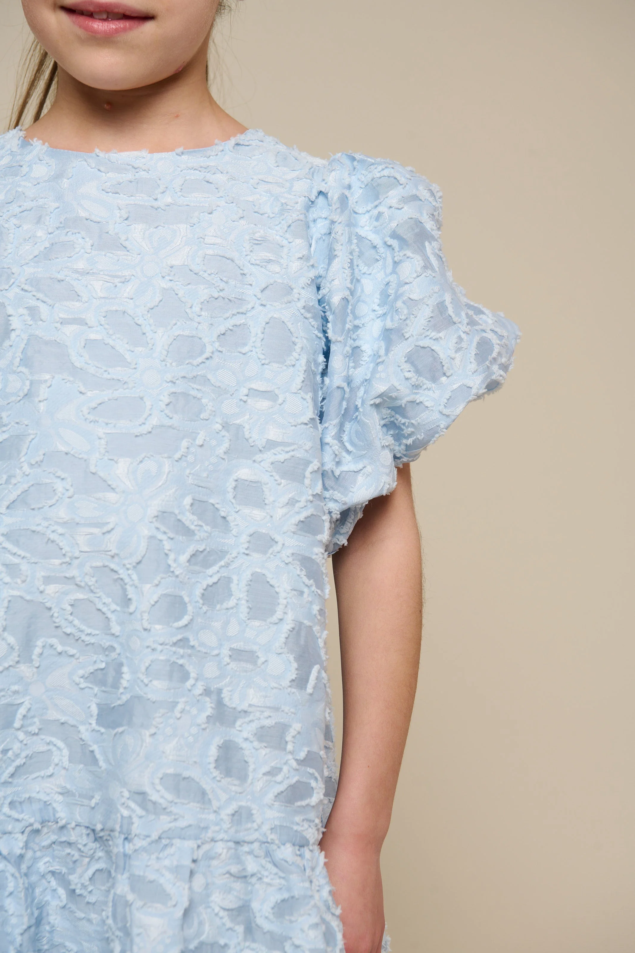 Jacquard-Kleid aus Baumwollmischung - Tween - Light Blue | 100995 Giselle - Image 4