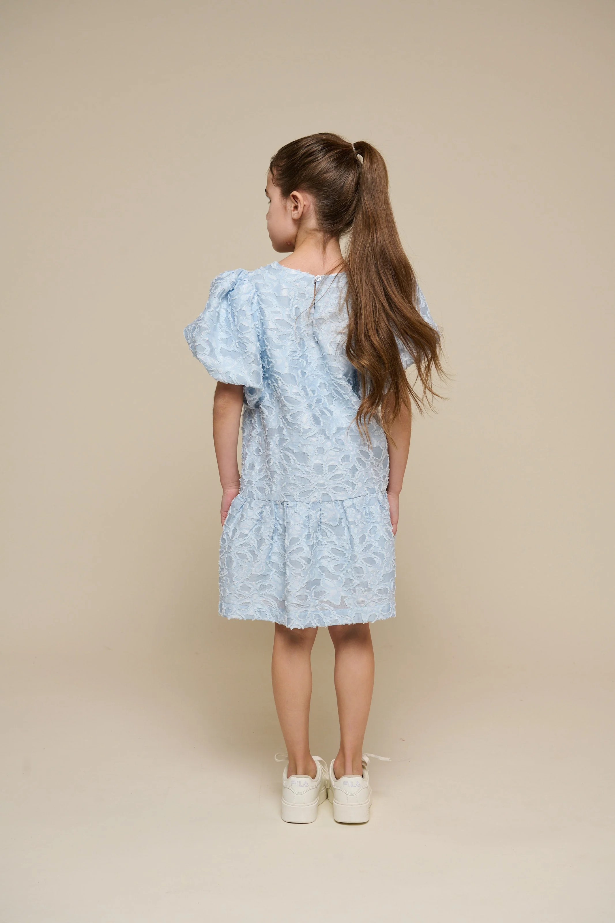 Jacquard-Kleid aus Baumwollmischung - Tween - Light Blue | 100995 Giselle - Image 5