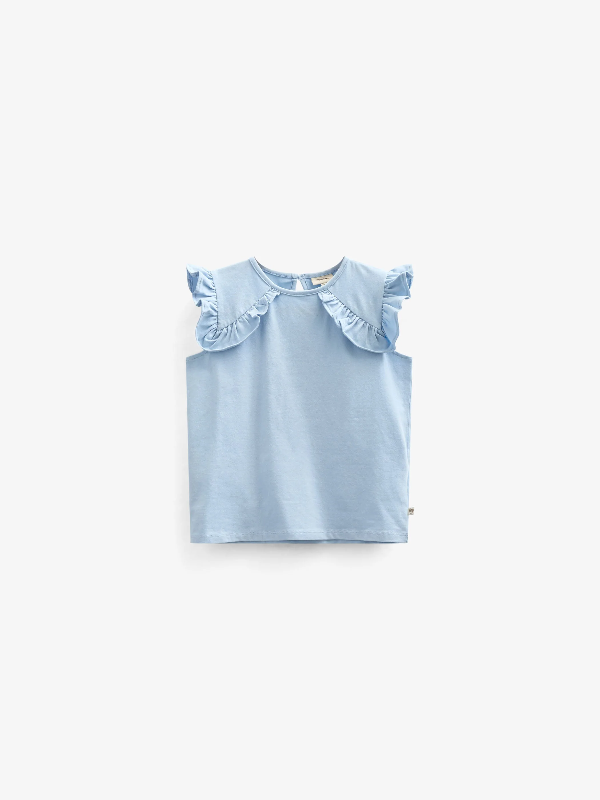 Jersey-Top mit Rüsche - Tween - Powder Blue | 101268 Selma