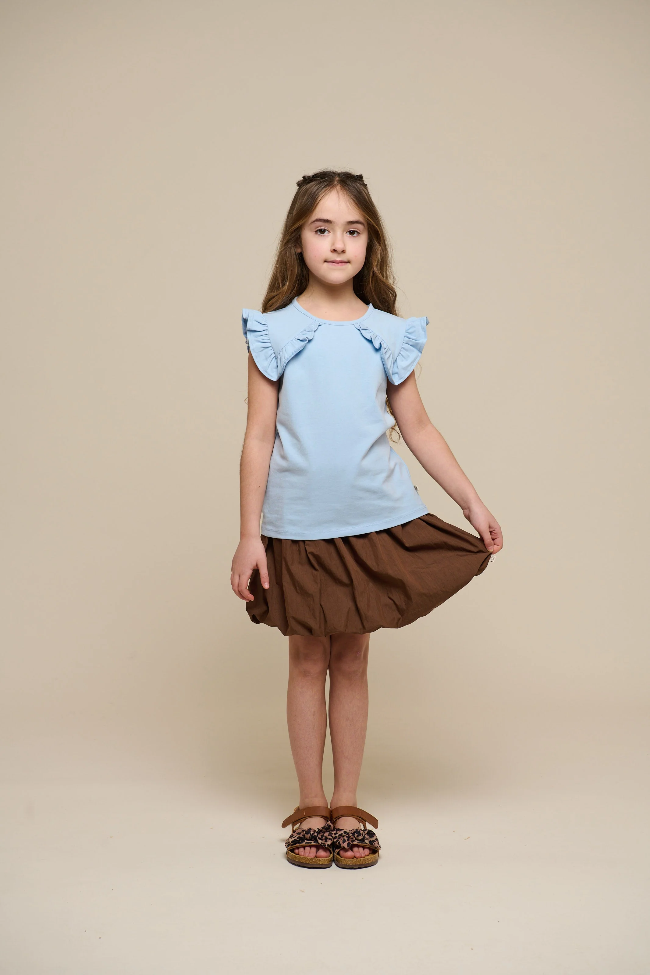 Jersey-Top mit Rüsche - Tween - Powder Blue | 101268 Selma - Image 2