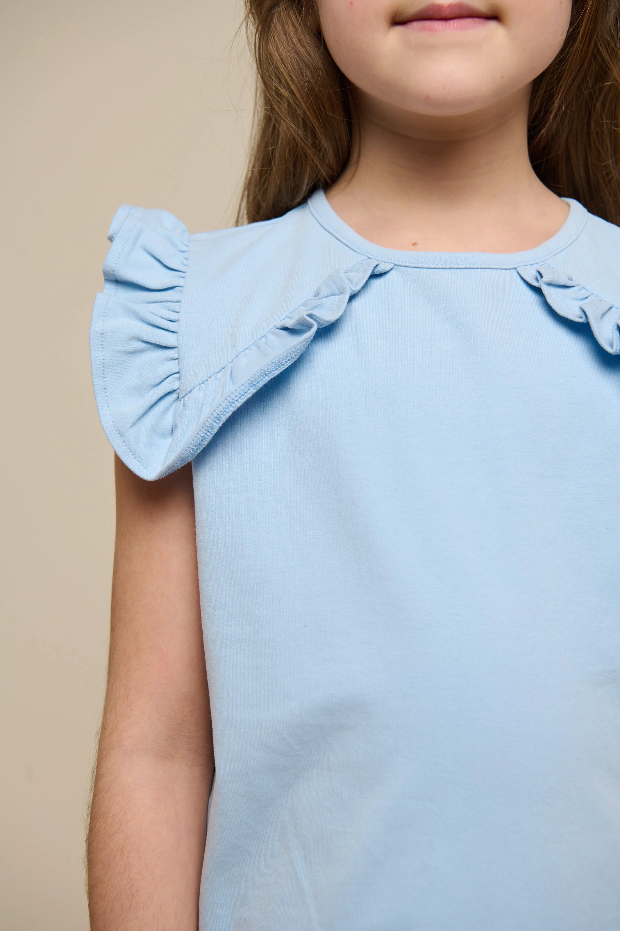 Jersey-Top mit Rüsche - Tween - Powder Blue | 101268 Selma - Image 5