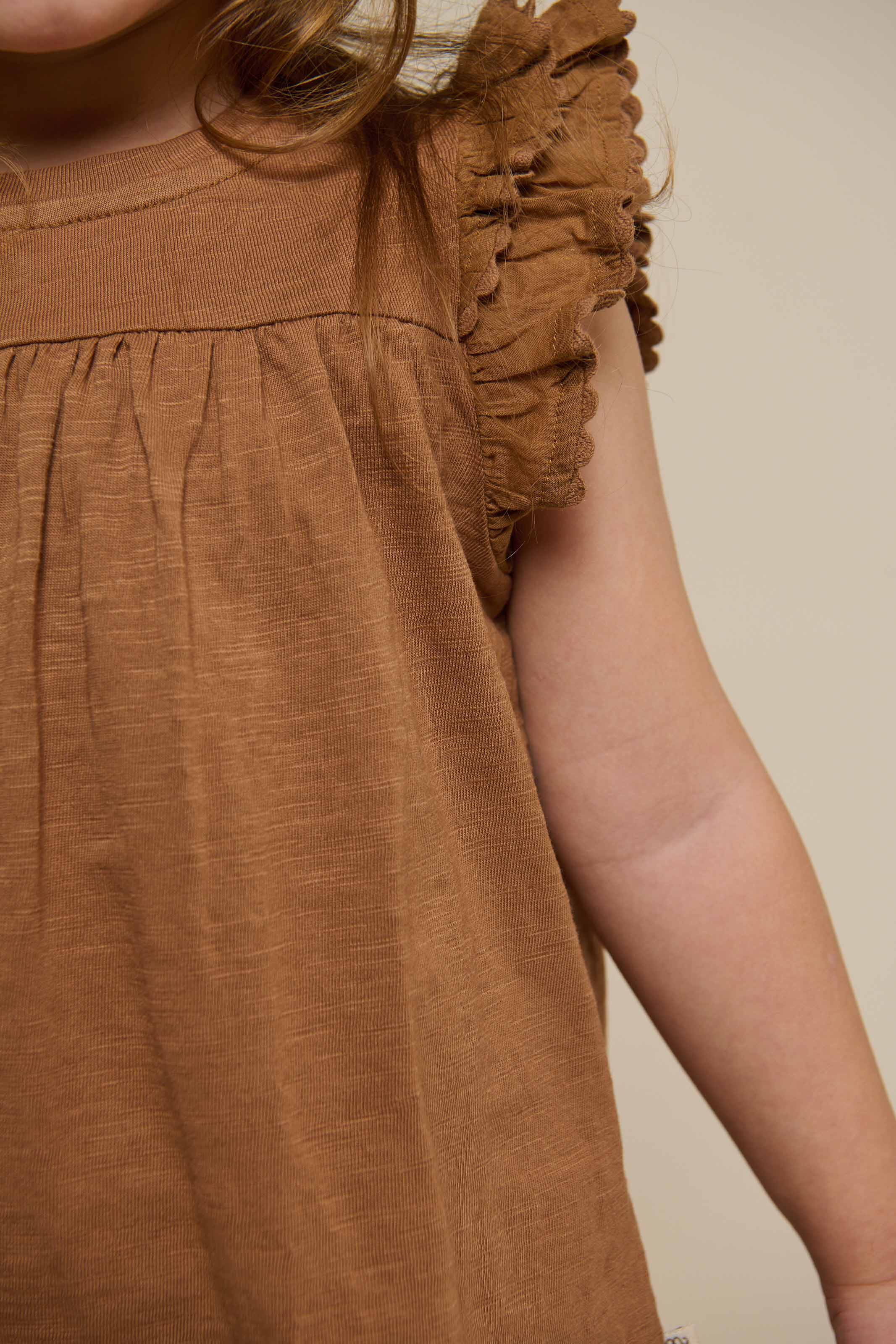 Jerseybluse mit Zick Zack Rüsche - Kids - Coconut | 101041 Gabriella - Image 4