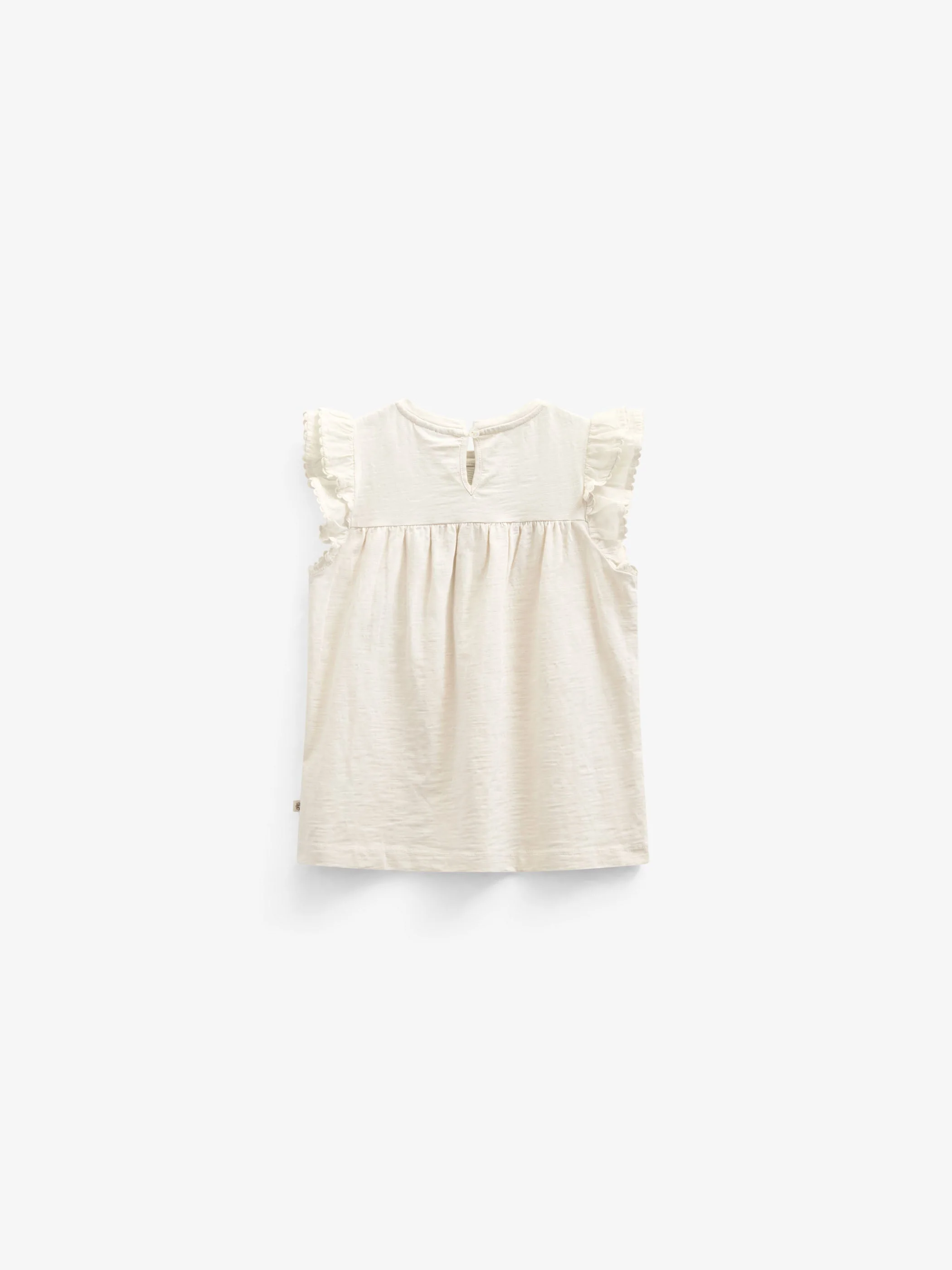 Jerseybluse mit Zick Zack Rüsche - Kids - Offwhite | 101040 Gabriella - Image 3