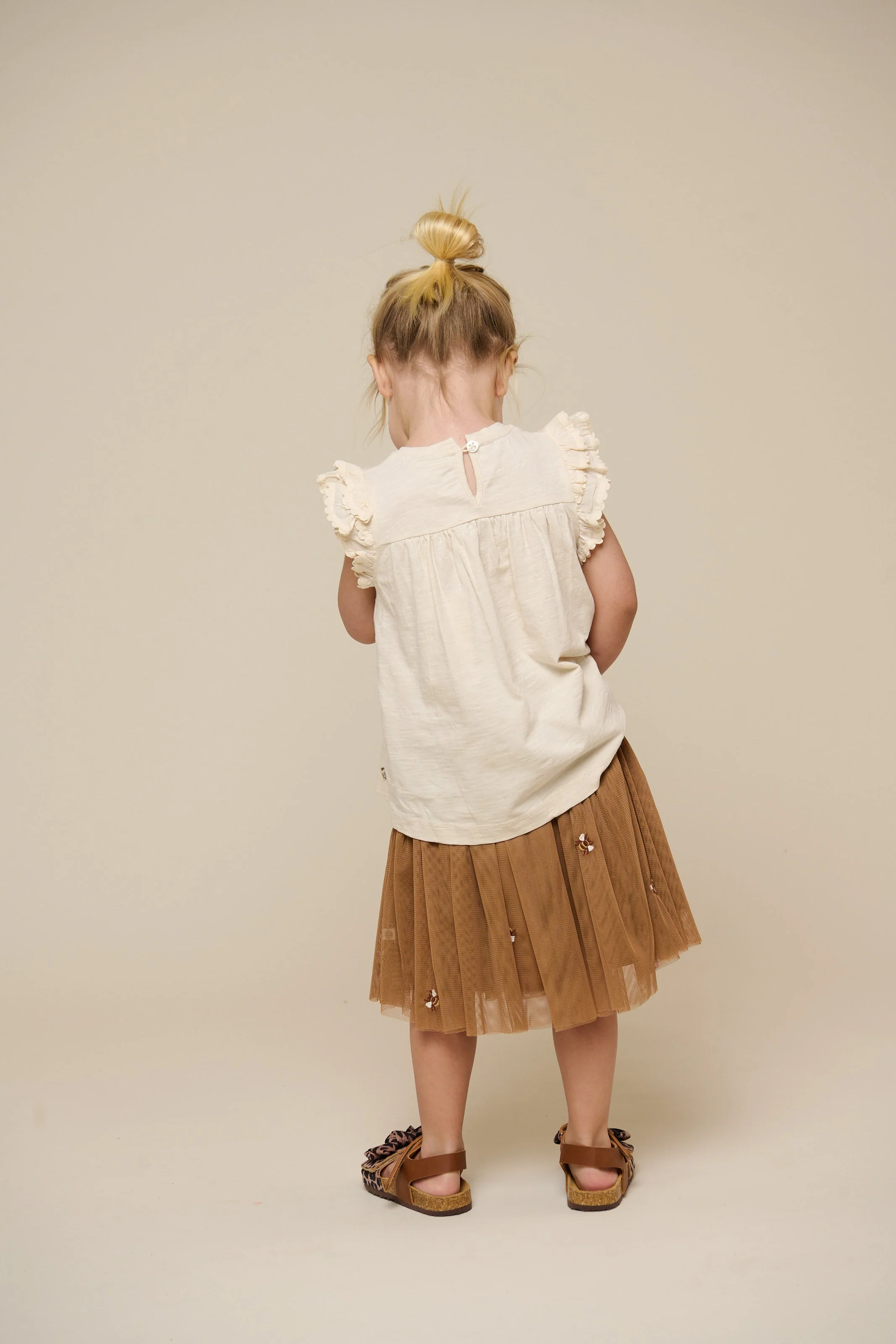 Jerseybluse mit Zick Zack Rüsche - Kids - Offwhite | 101040 Gabriella - Image 5