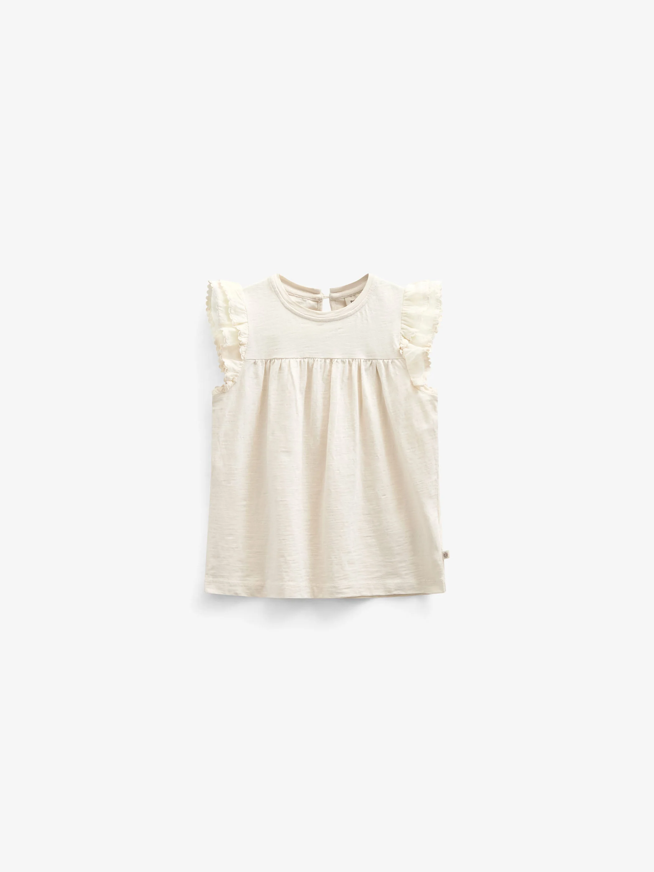 Jerseybluse mit Zick Zack Rüsche - Tween - Offwhite | 101071 Gabriella