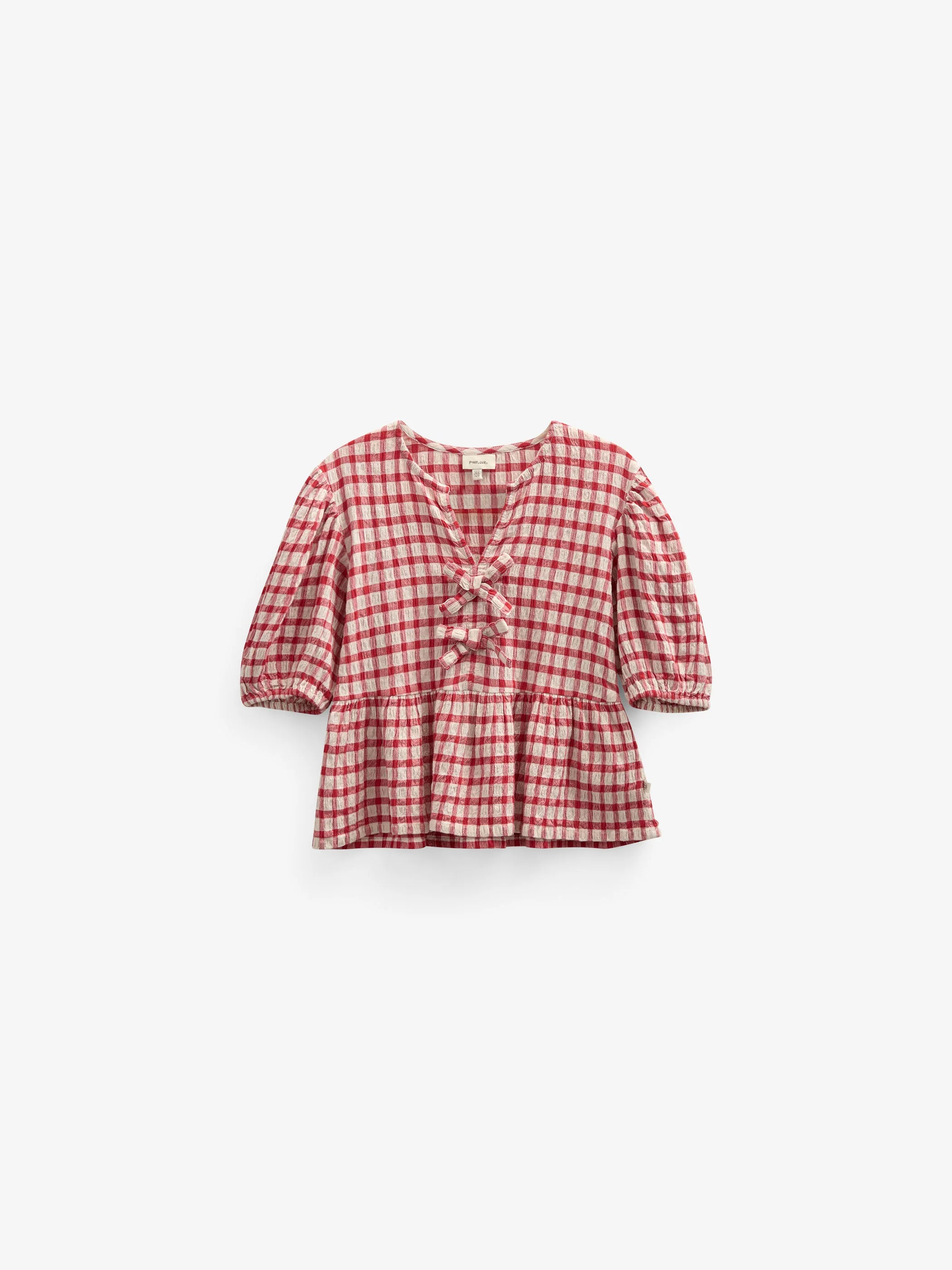 Karierte Baumwollbluse - Kids - Cherry Red | 100908 Bonnie