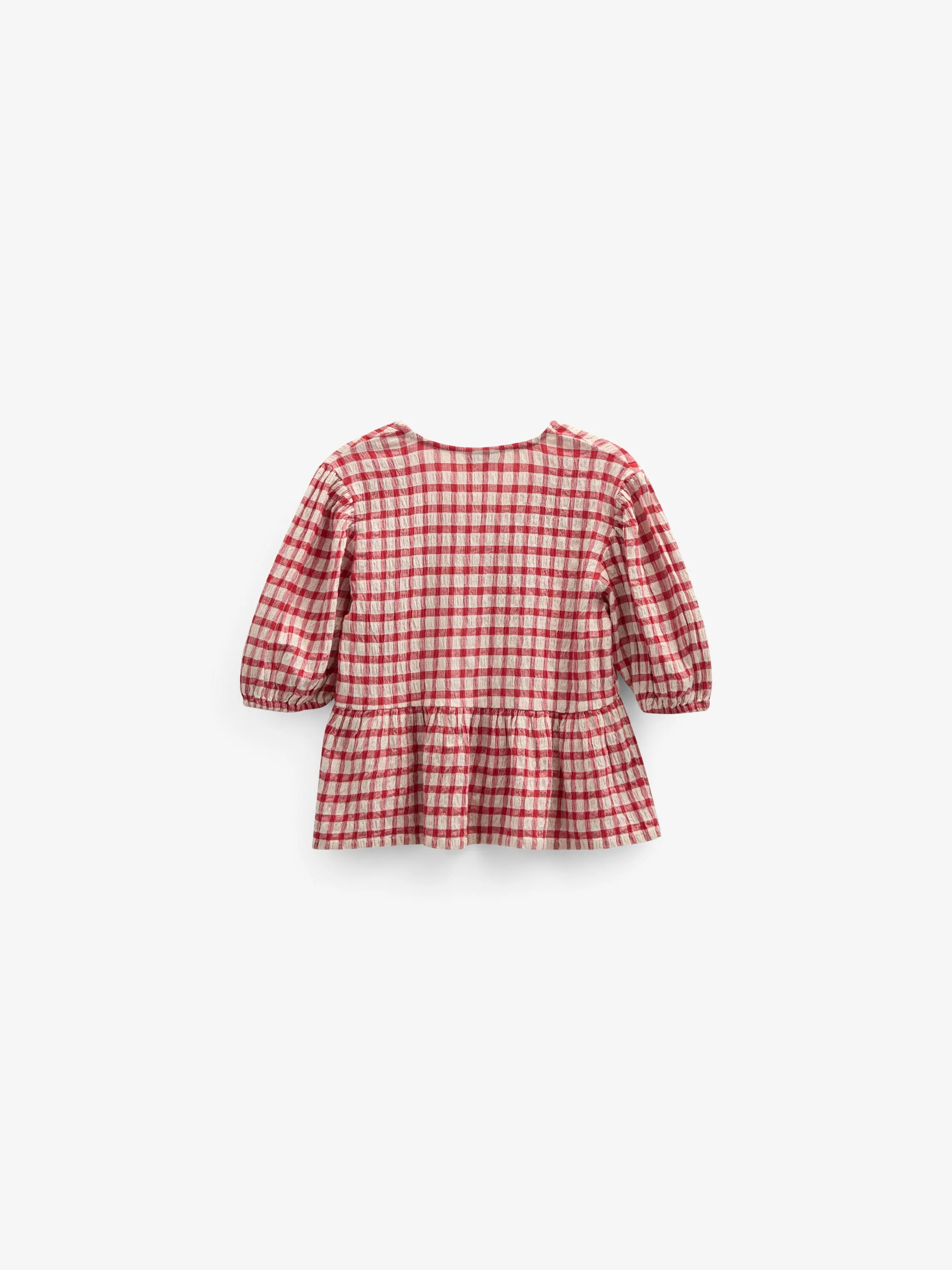 Karierte Baumwollbluse - Kids - Cherry Red | 100908 Bonnie - Image 3