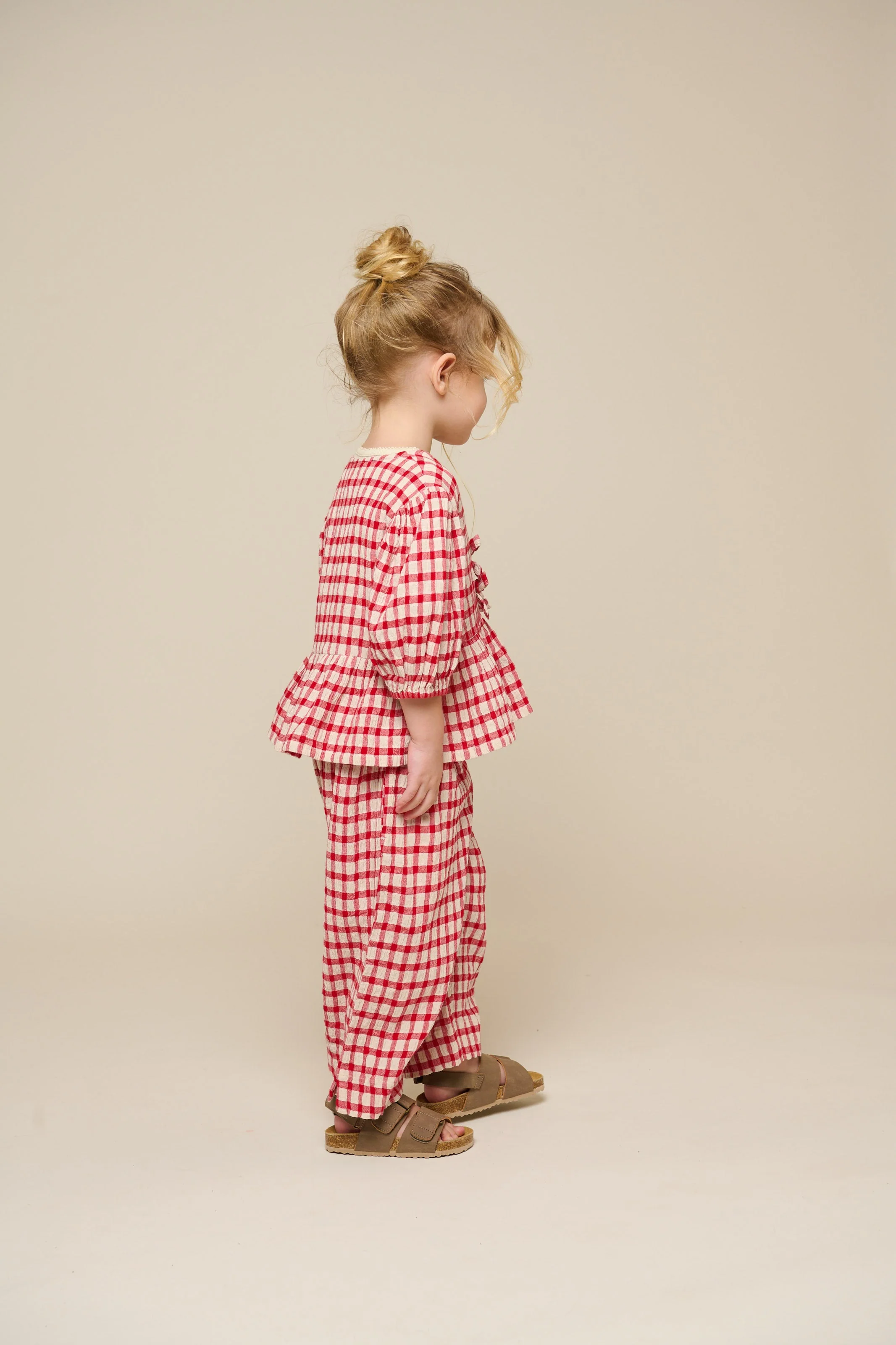 Karierte Baumwollbluse - Kids - Cherry Red | 100908 Bonnie - Image 4