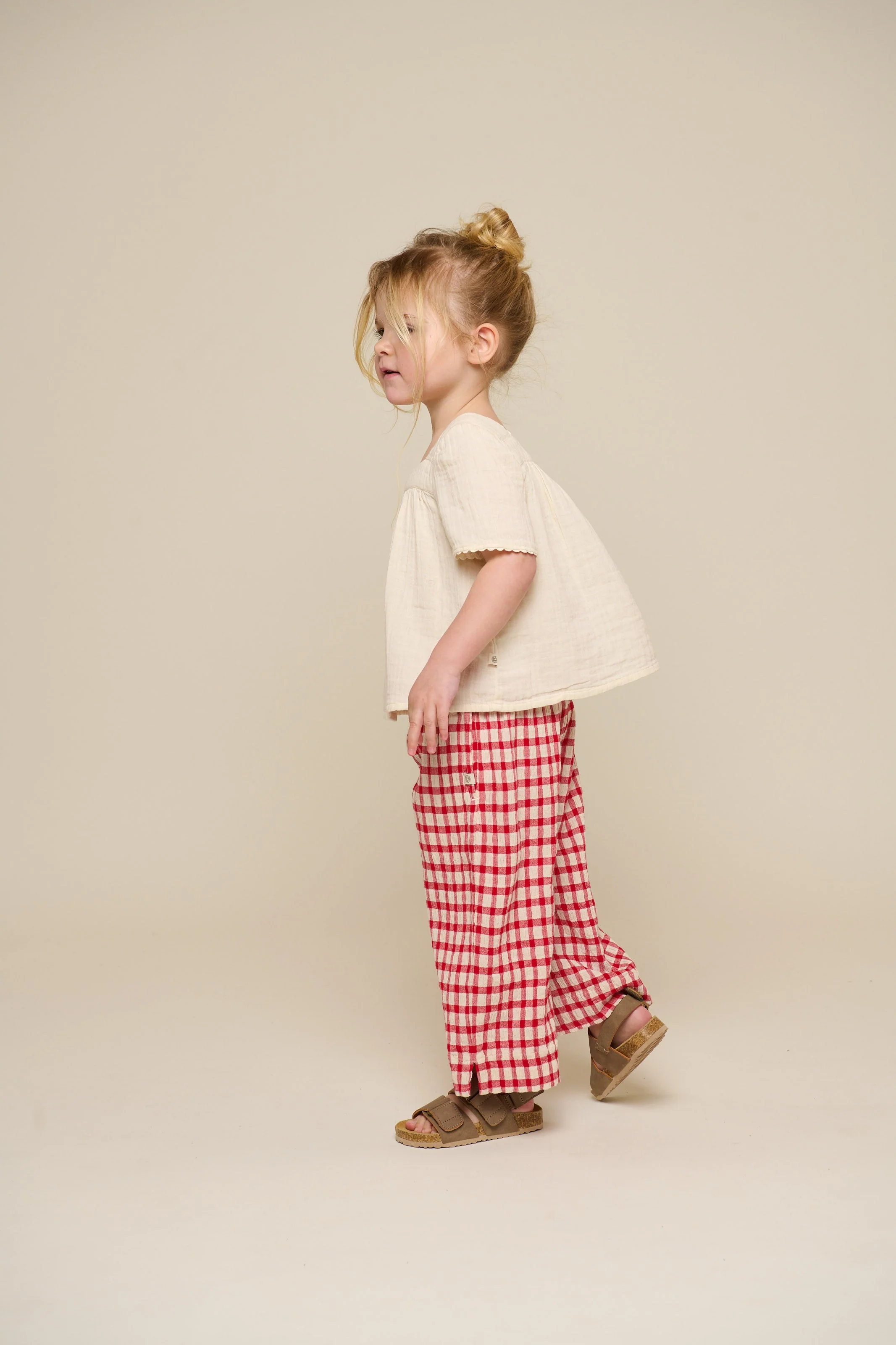 Karierte Baumwollhose - Kids - Cherry Red | 100906 Bonnie - Image 2