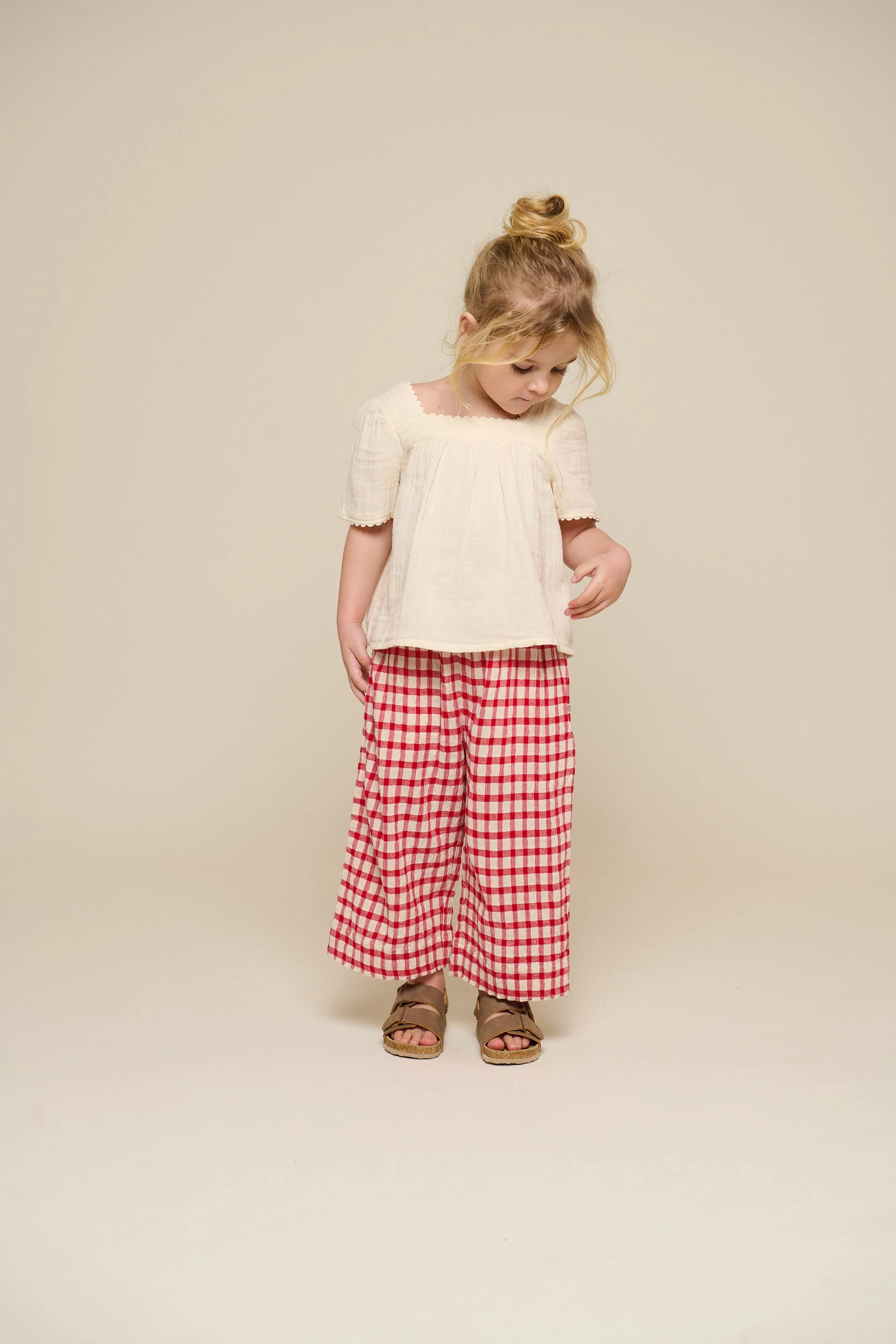 Karierte Baumwollhose - Kids - Cherry Red | 100906 Bonnie - Image 6