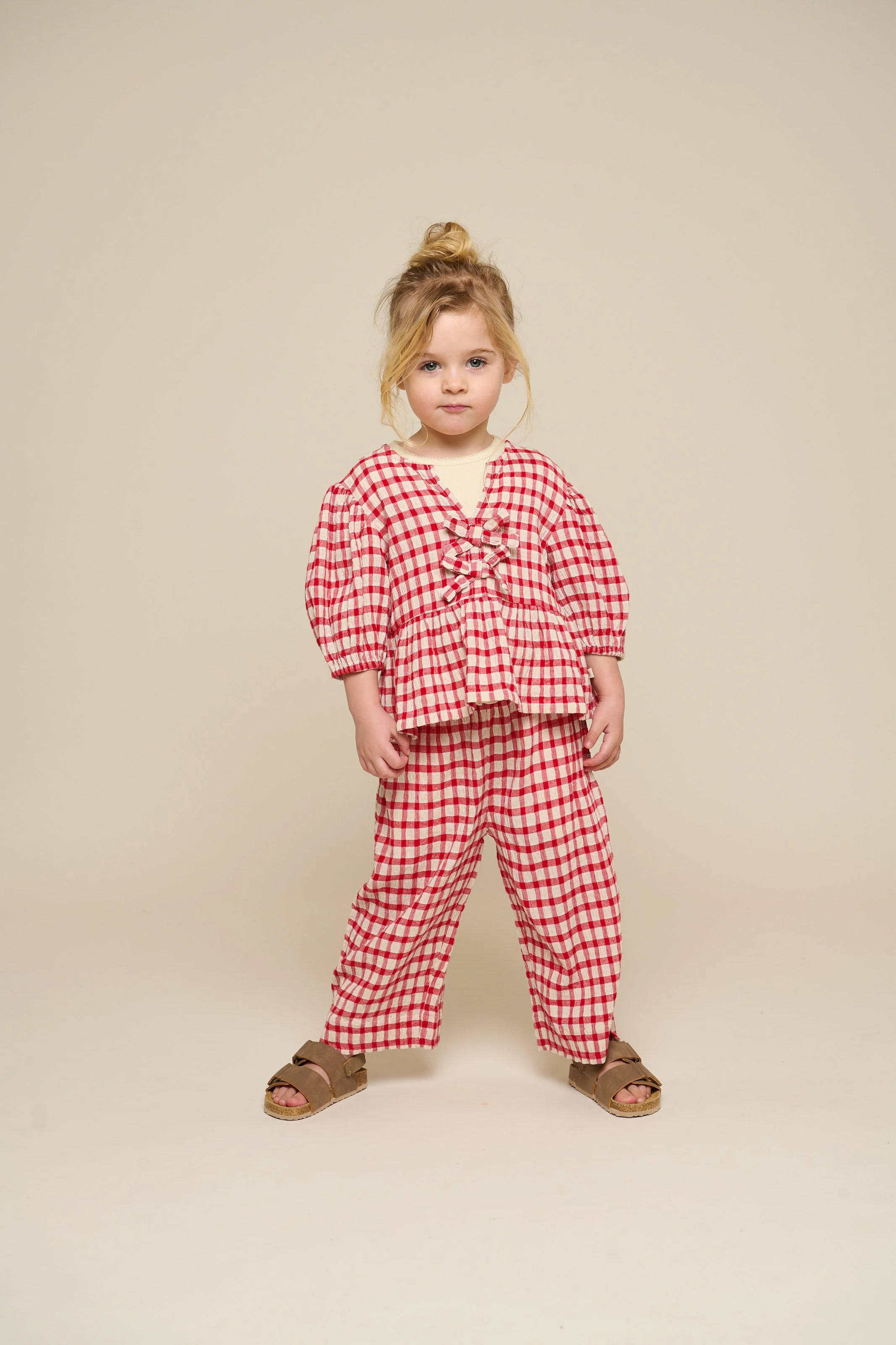 Karierte Baumwollhose - Kids - Cherry Red | 100906 Bonnie - Image 7