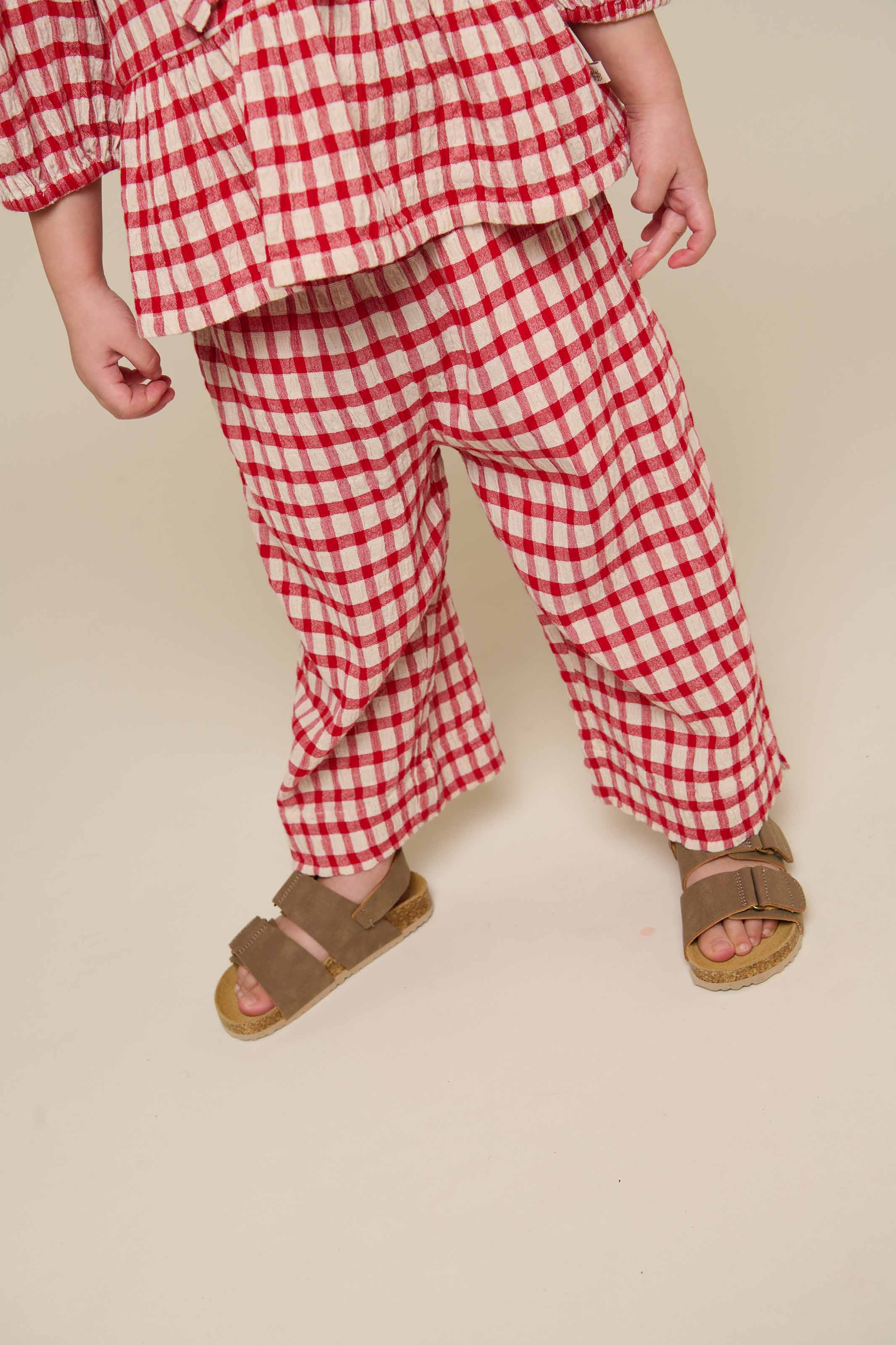Karierte Baumwollhose - Kids - Cherry Red | 100906 Bonnie - Image 8