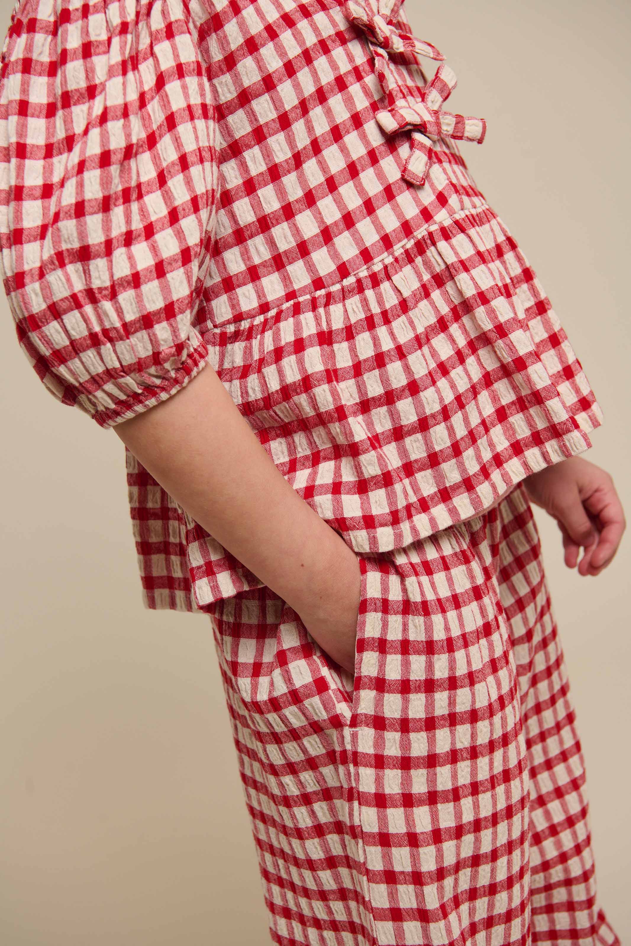 Karierte Baumwollhose - Tween - Cherry Red | 100907 Bonnie - Image 8