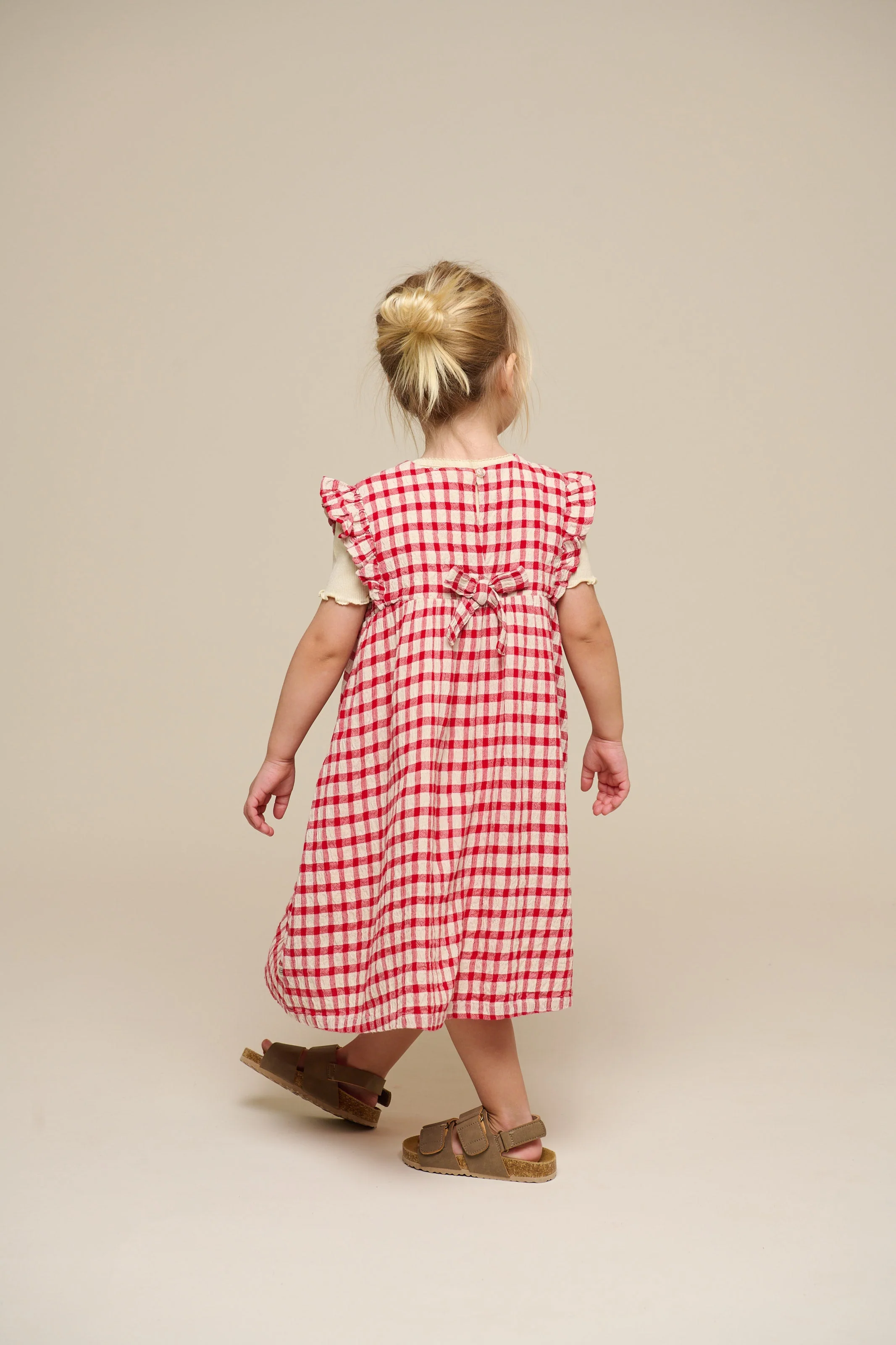 Kariertes Baumwollkleid - Kids - Cherry Red | 100904 Bonnie - Image 4