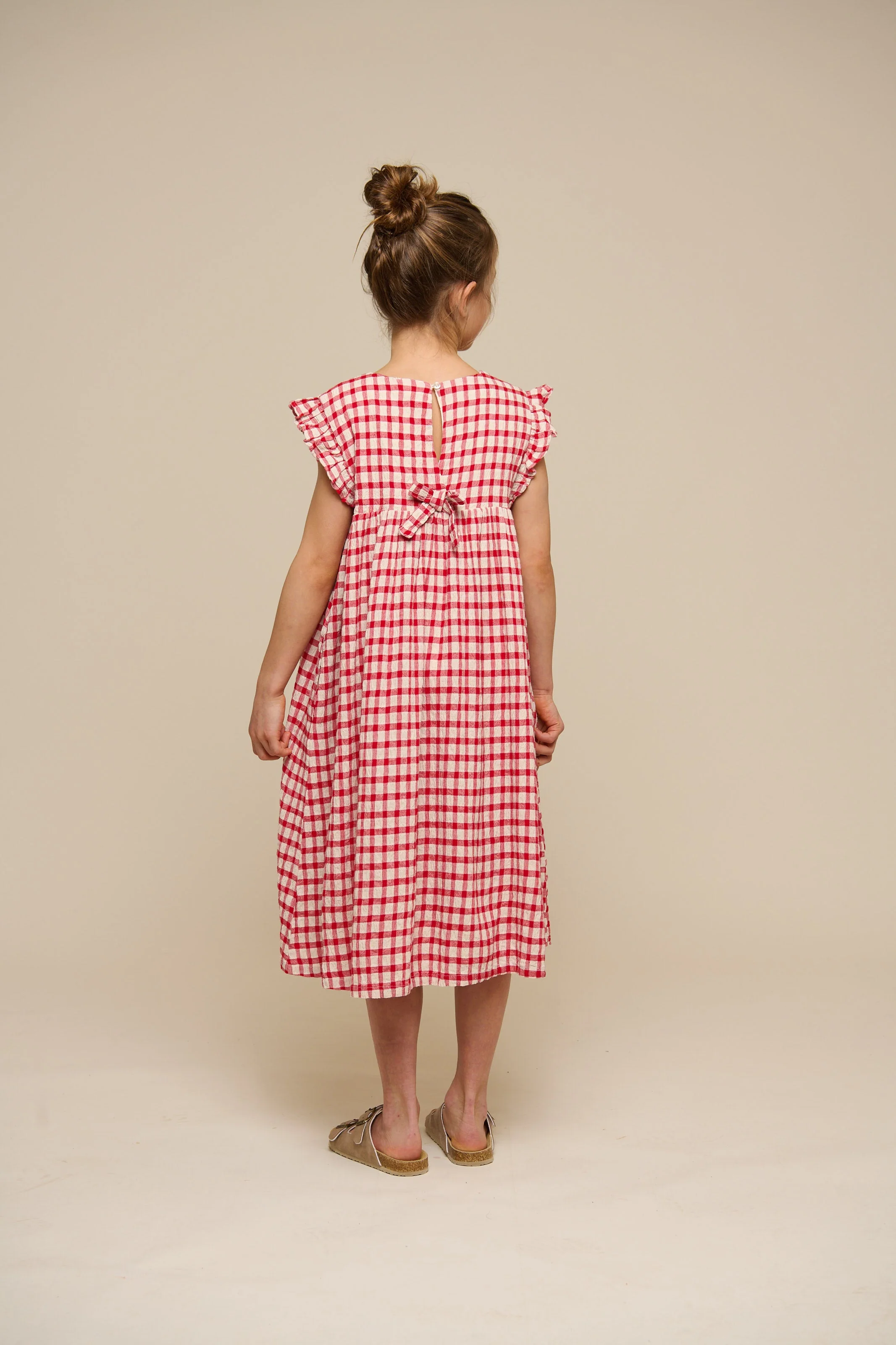 Kariertes Baumwollkleid - Tween - Cherry Red | 100905 Bonnie - Image 4