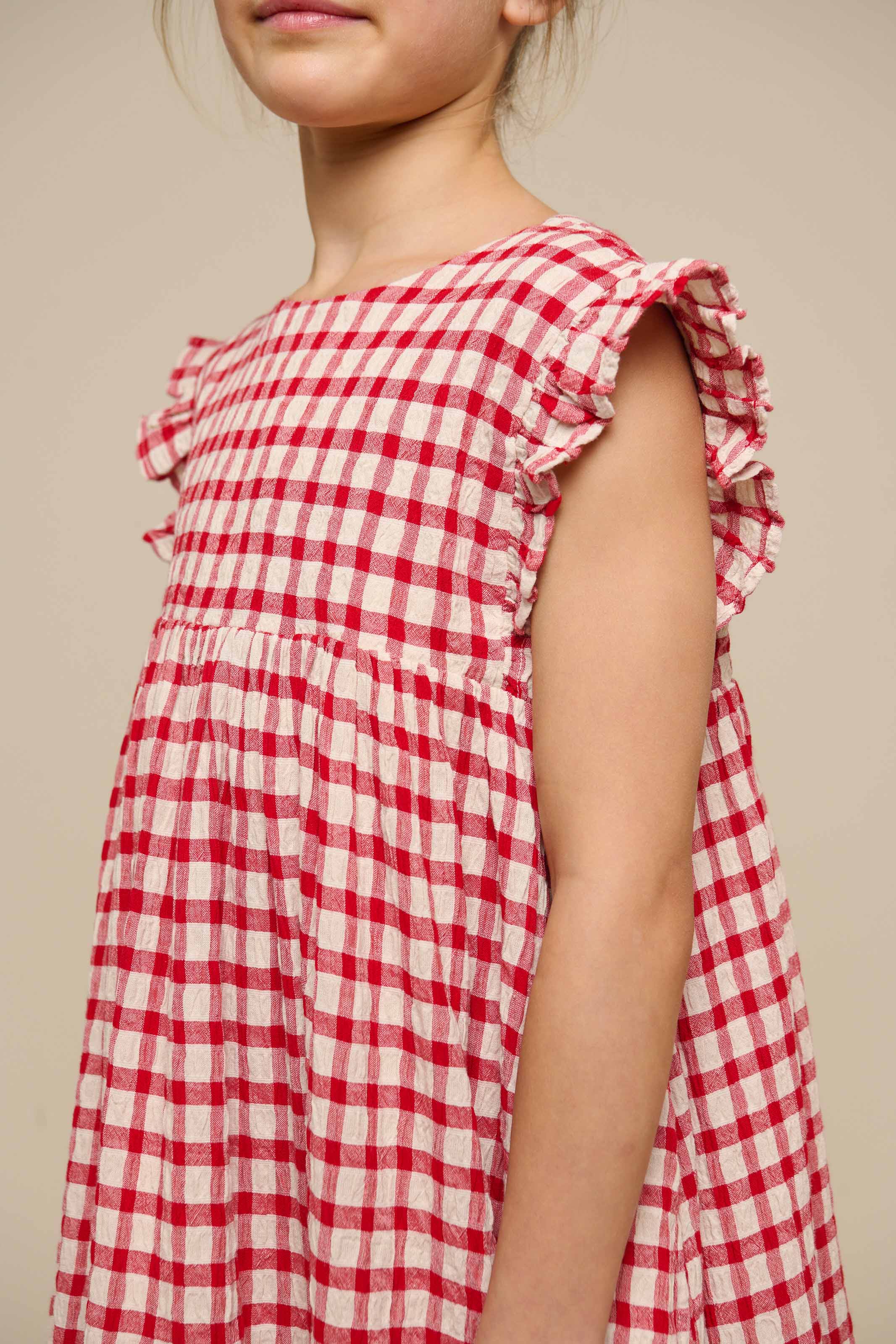 Kariertes Baumwollkleid - Tween - Cherry Red | 100905 Bonnie - Image 6