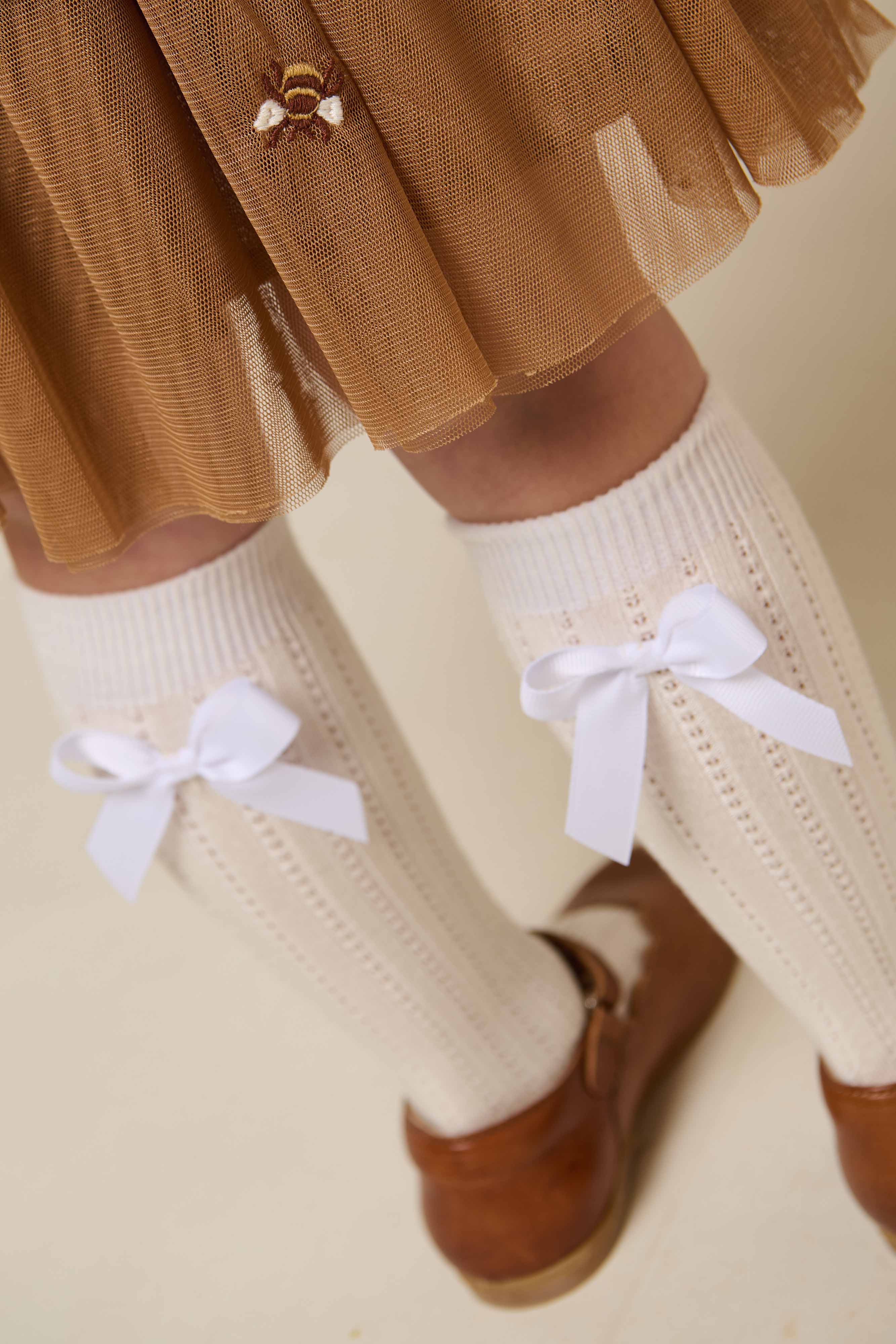 MP Kniestrümpfe mit Schleife - Kids - Offwhite | 101383 MP Liva - Image 2