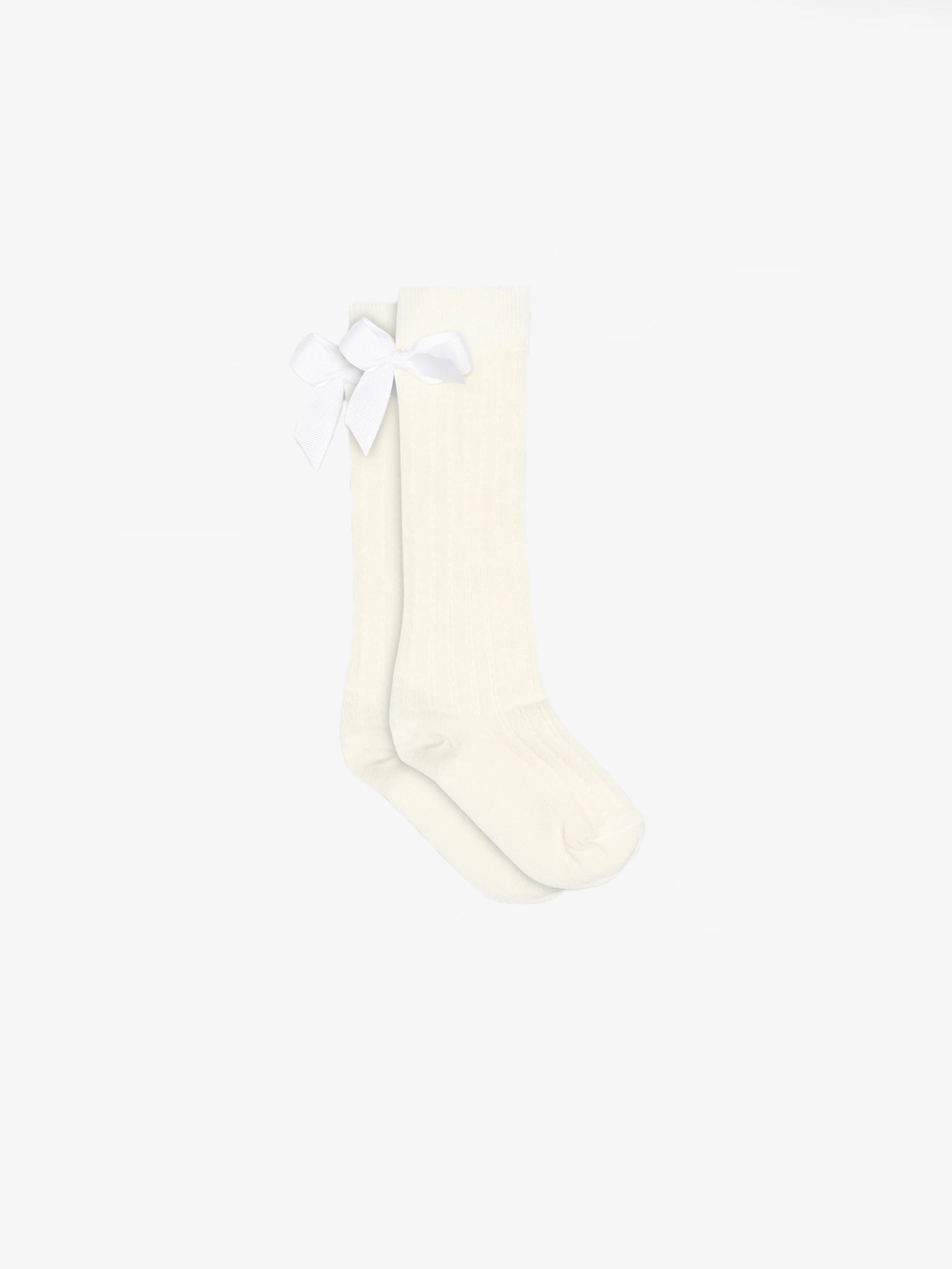 MP Kniestrümpfe mit Schleife - Tween - Offwhite | 101384 MP Liva