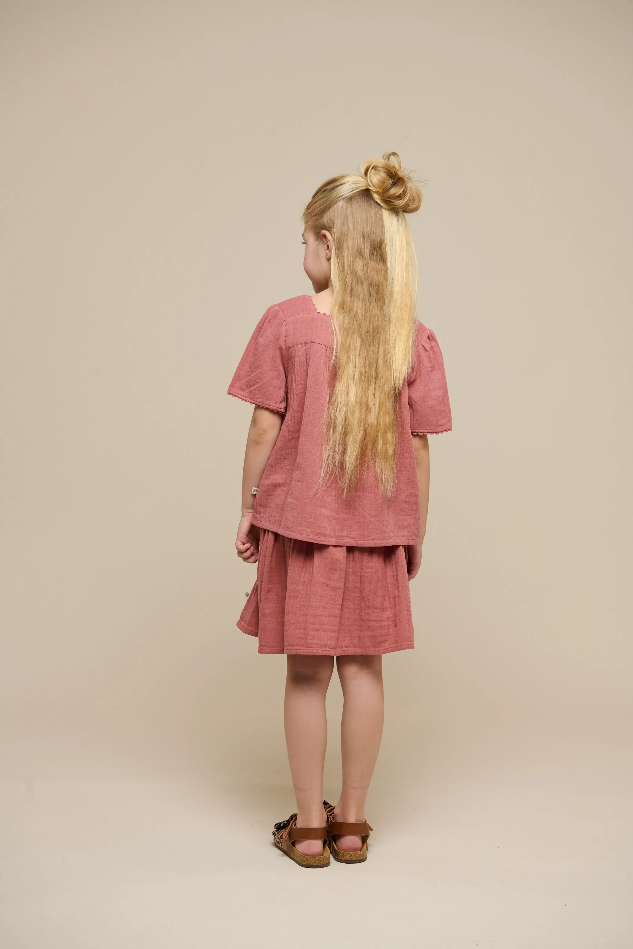 Kurzärmelige Bluse aus Gaze - Tween - Old Rose | 100921 Jasmine - Image 5