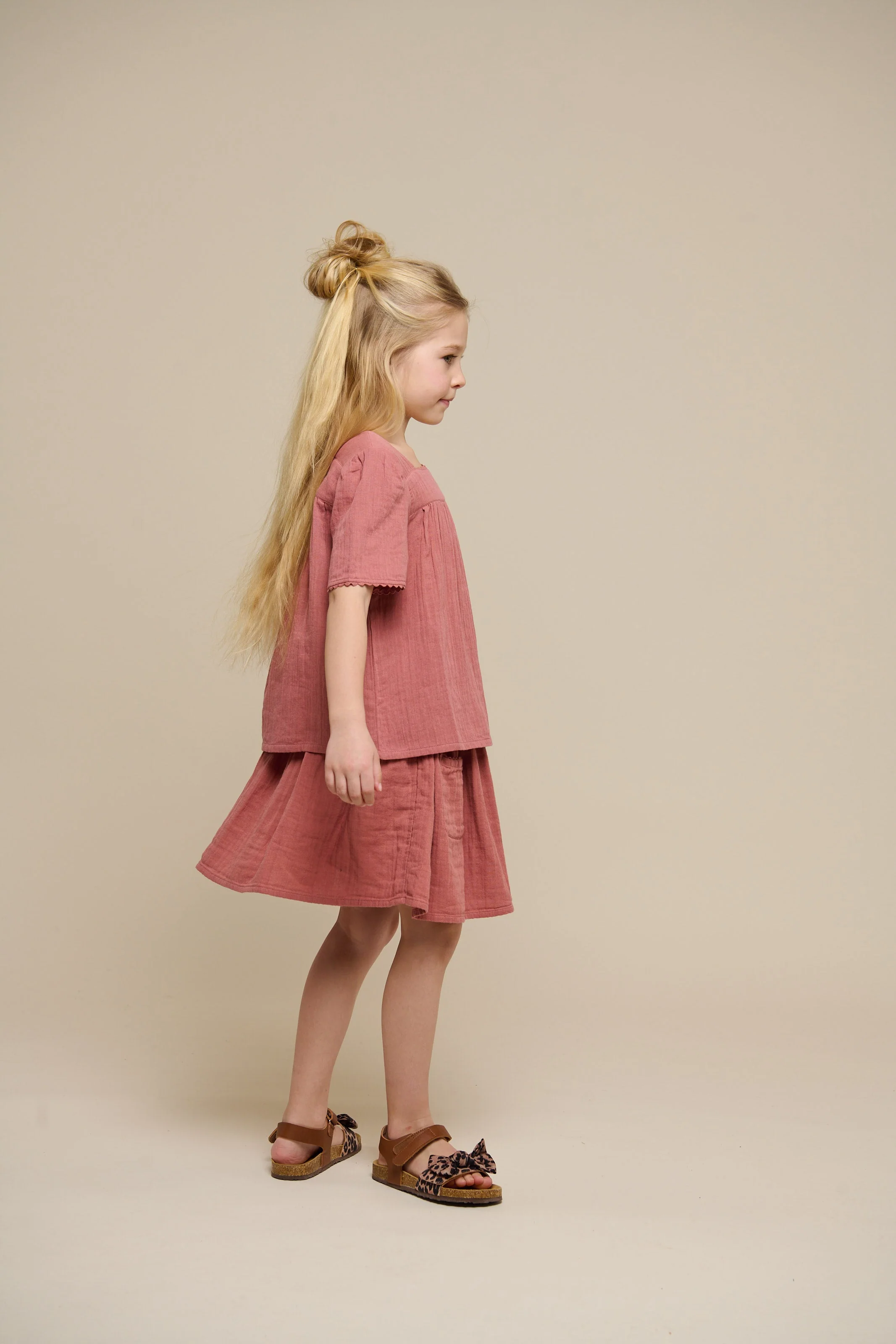 Kurzärmelige Bluse aus Gaze - Tween - Old Rose | 100921 Jasmine - Image 6