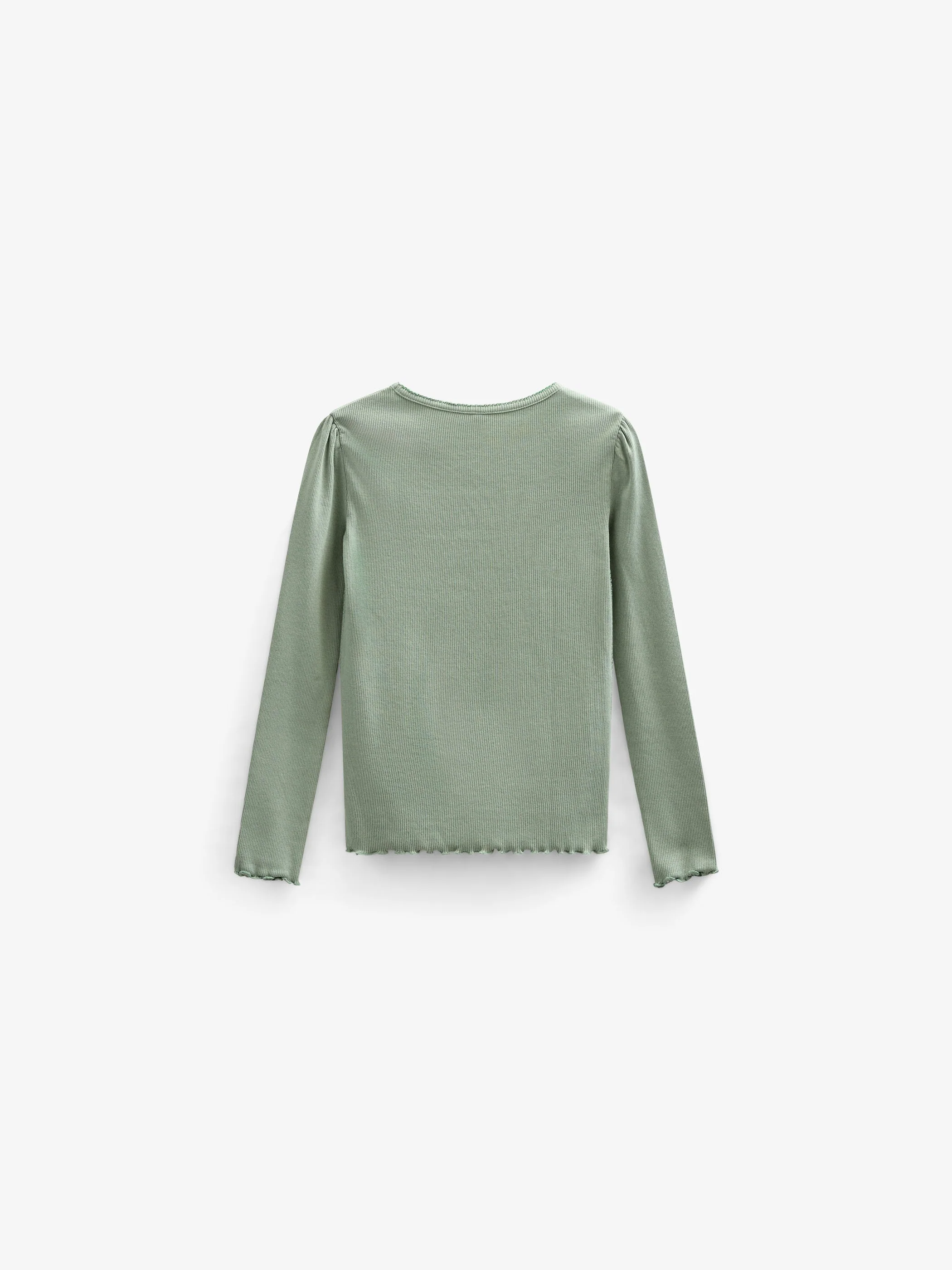 Langärmeliges T-Shirt aus Modalripp - Tween - Dusty Green | 101311 Lottie - Image 3
