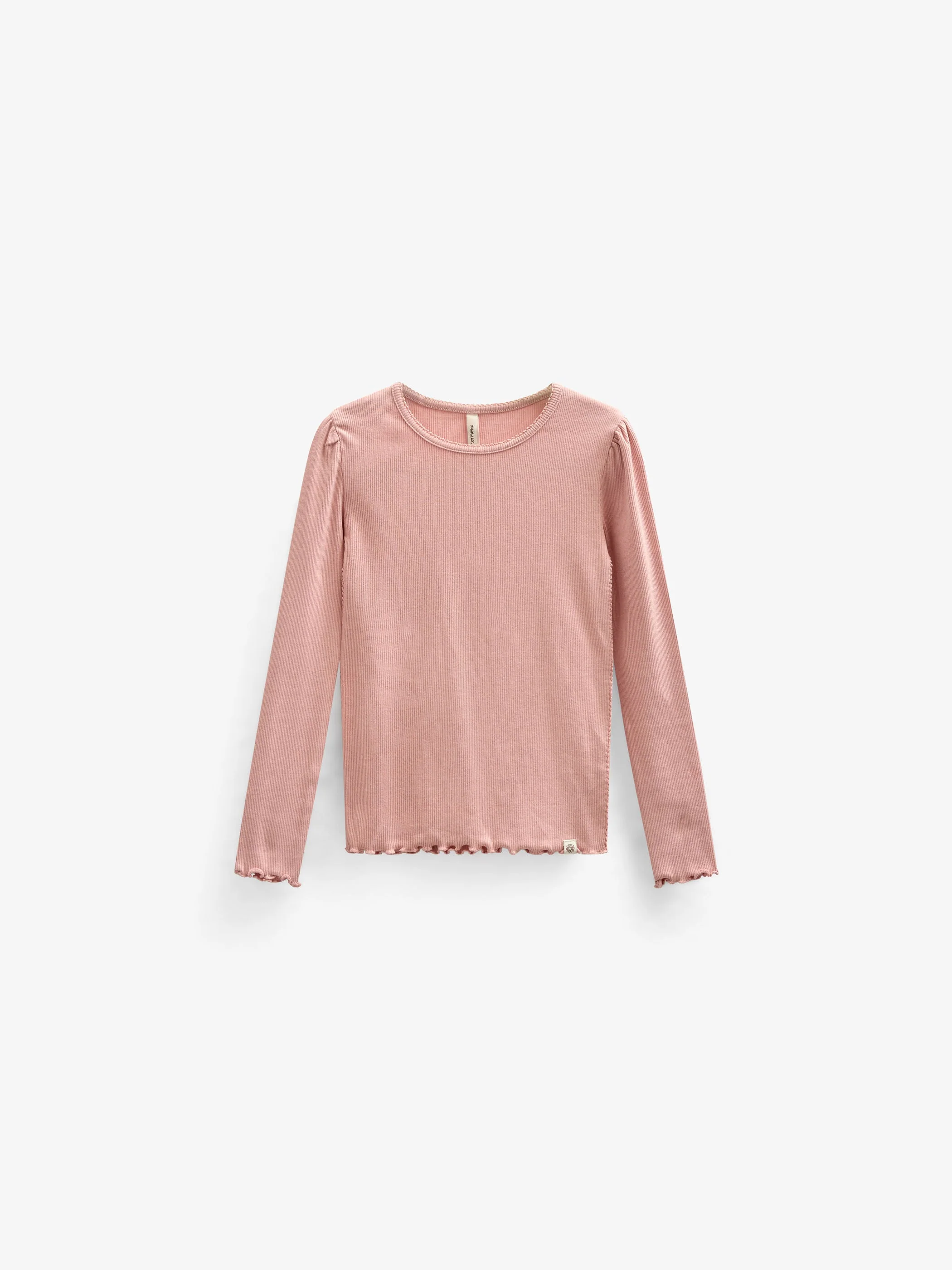 LangÀrmeliges T-Shirt aus Modalripp - Tween - Rose Tan | 101307 Lottie