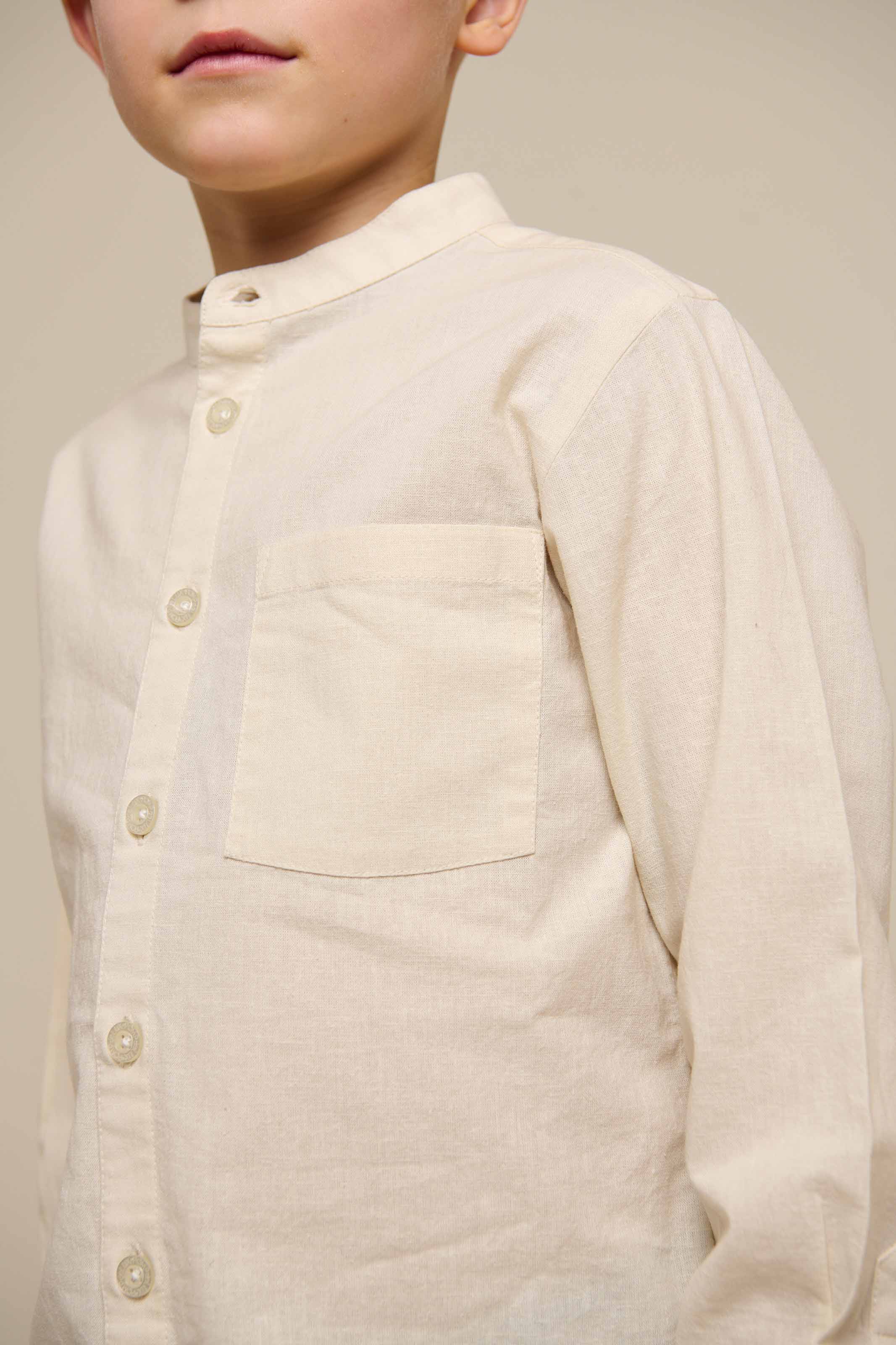 Leinenmix Hemd mit Stehkragen - Tween - Offwhite | 101202 Lucca - Image 4