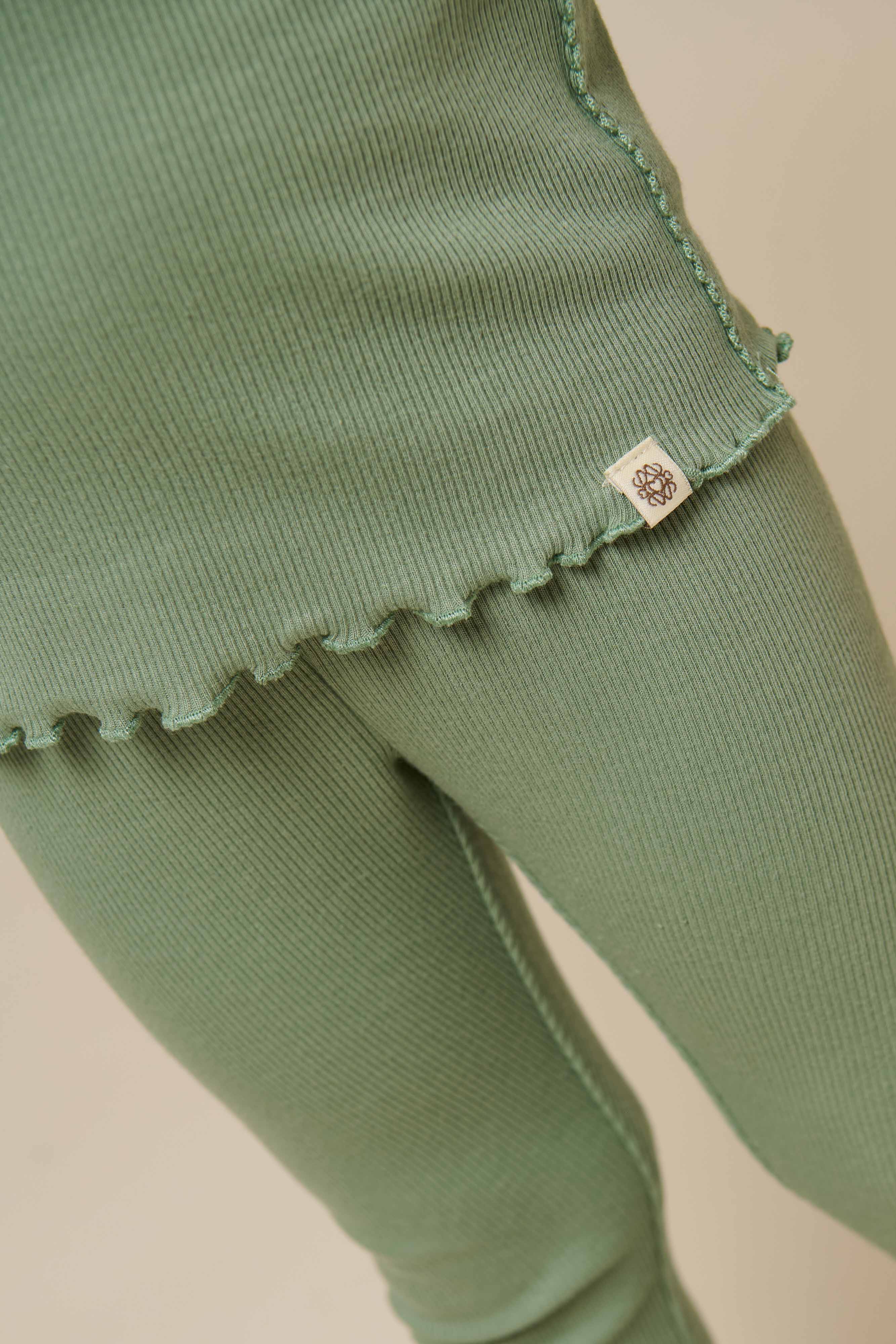 Modal-Ripp-Leggings - Kids - Dusty Green | 101326 Lottie - Image 5