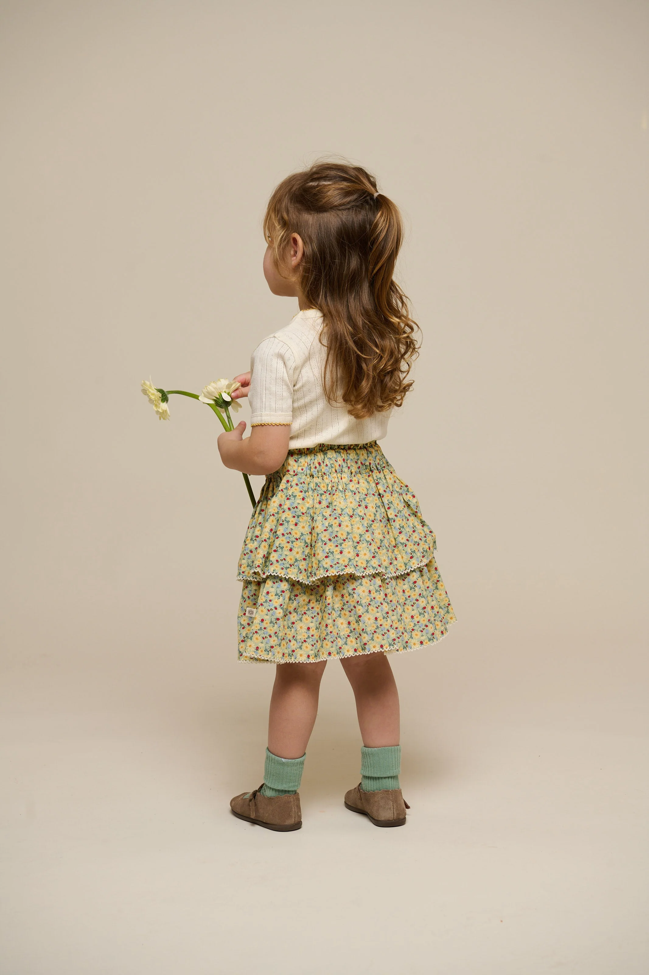 Pointelle T-Shirt mit Kontrast-Picot - Kids - Off White | 101289 Drew - Image 4
