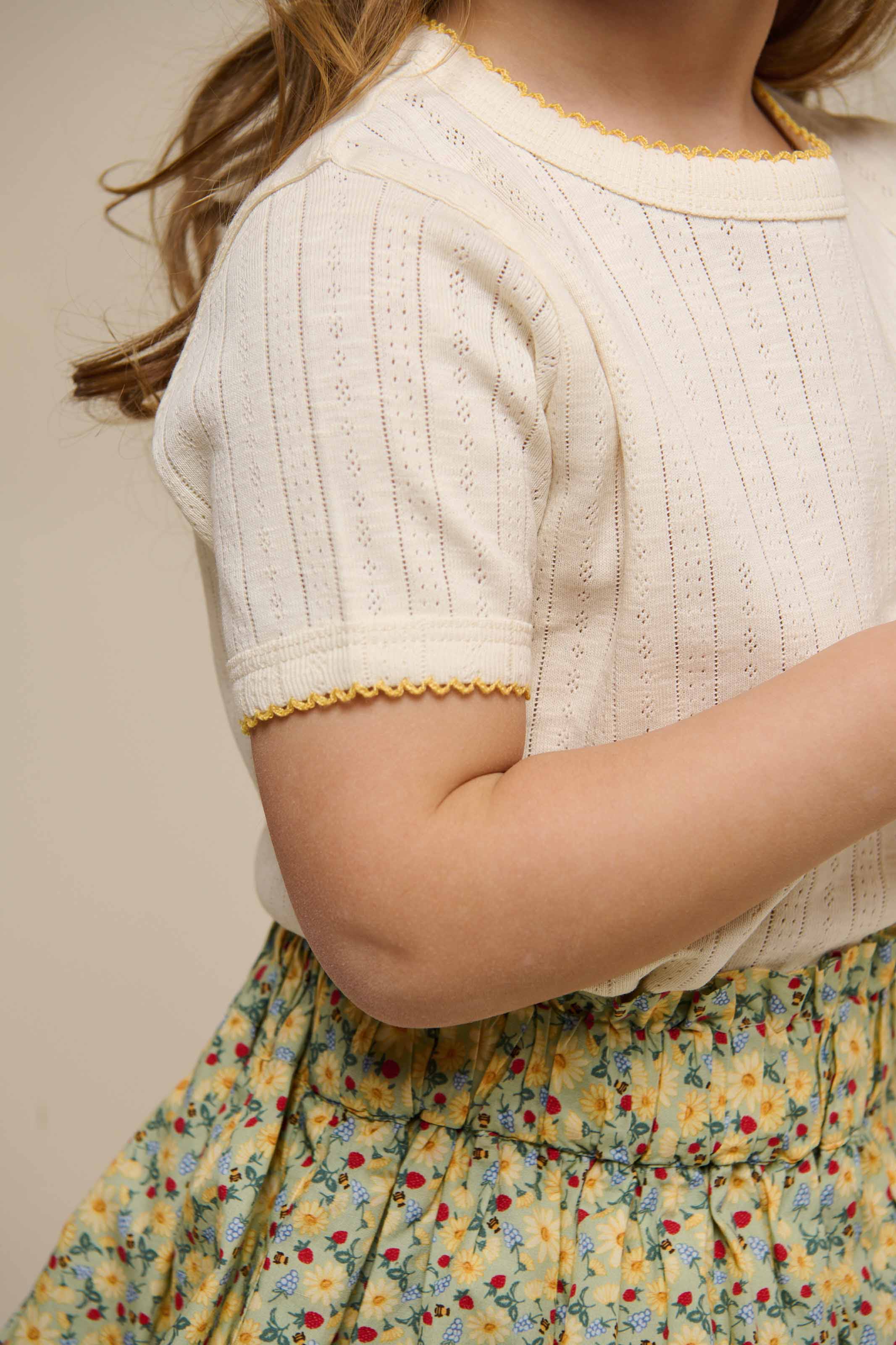 Pointelle T-Shirt mit Kontrast-Picot - Kids - Off White | 101289 Drew - Image 5