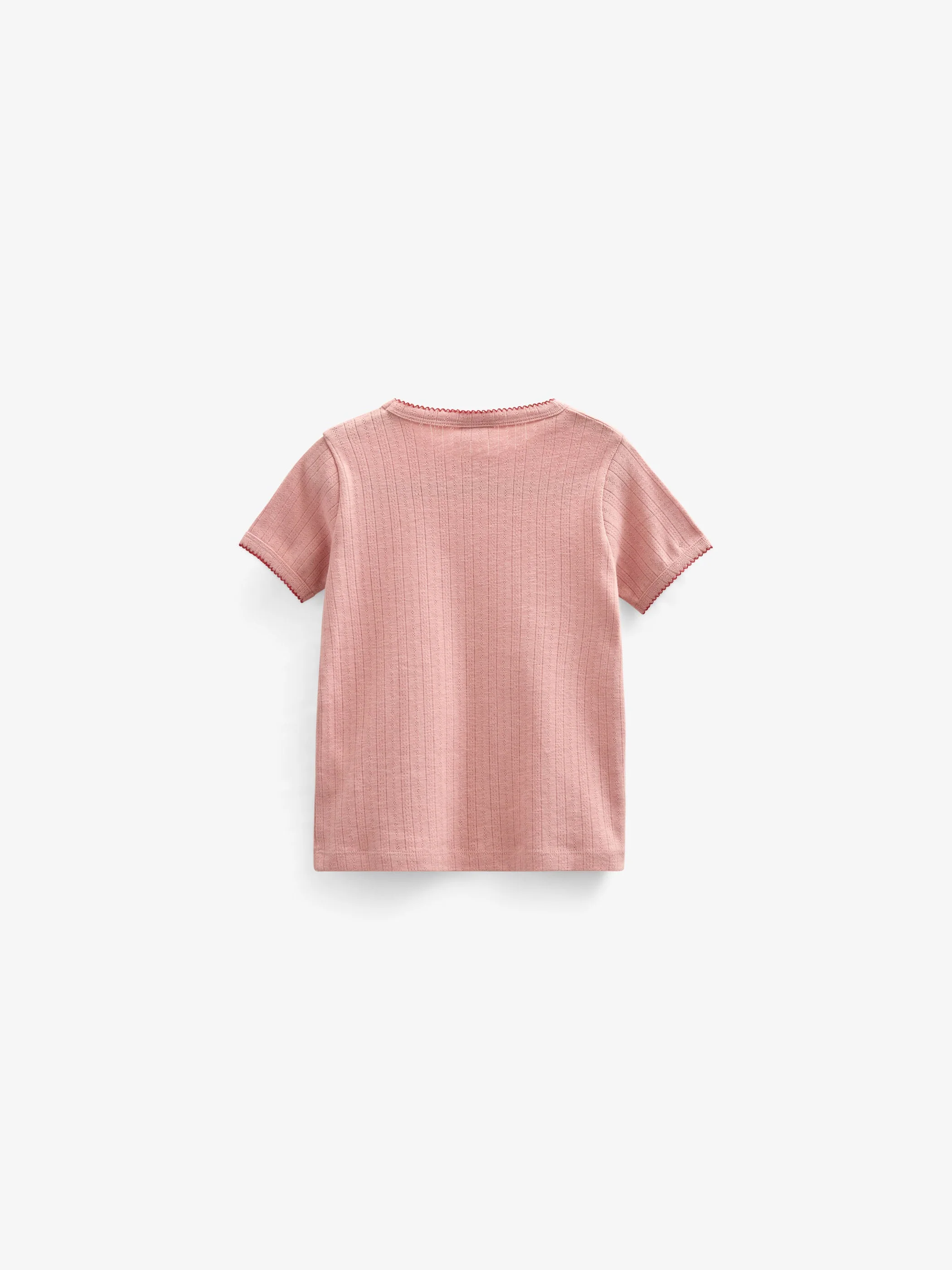 Pointelle T-Shirt mit Kontrast-Picot - Kids - Rose Tan | 101287 Drew - Image 3