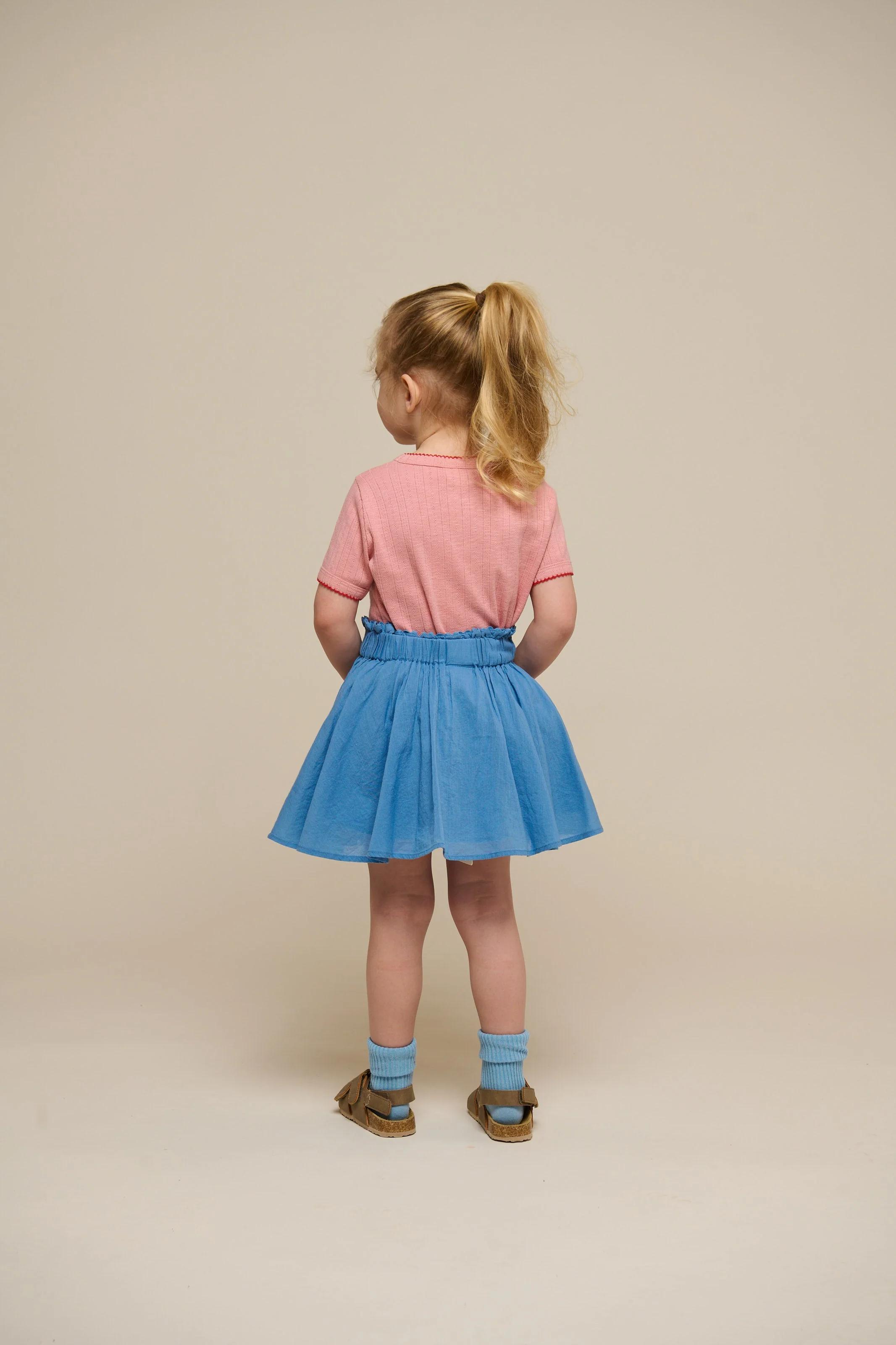 Pointelle T-Shirt mit Kontrast-Picot - Kids - Rose Tan | 101287 Drew - Image 4