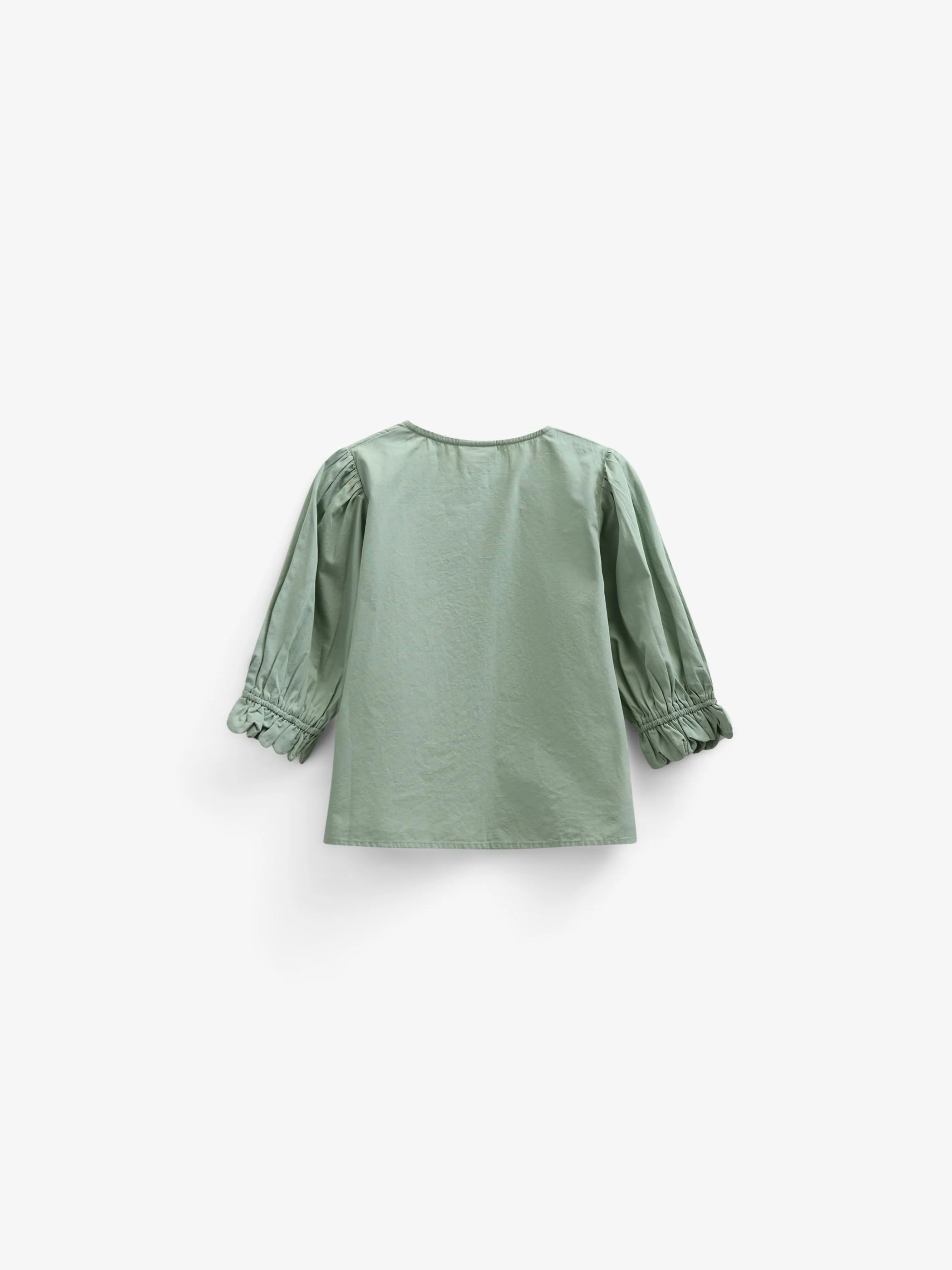 Popelinebluse mit Muschelkante - Tween - Dusty Green | 101078 Joy - Image 3