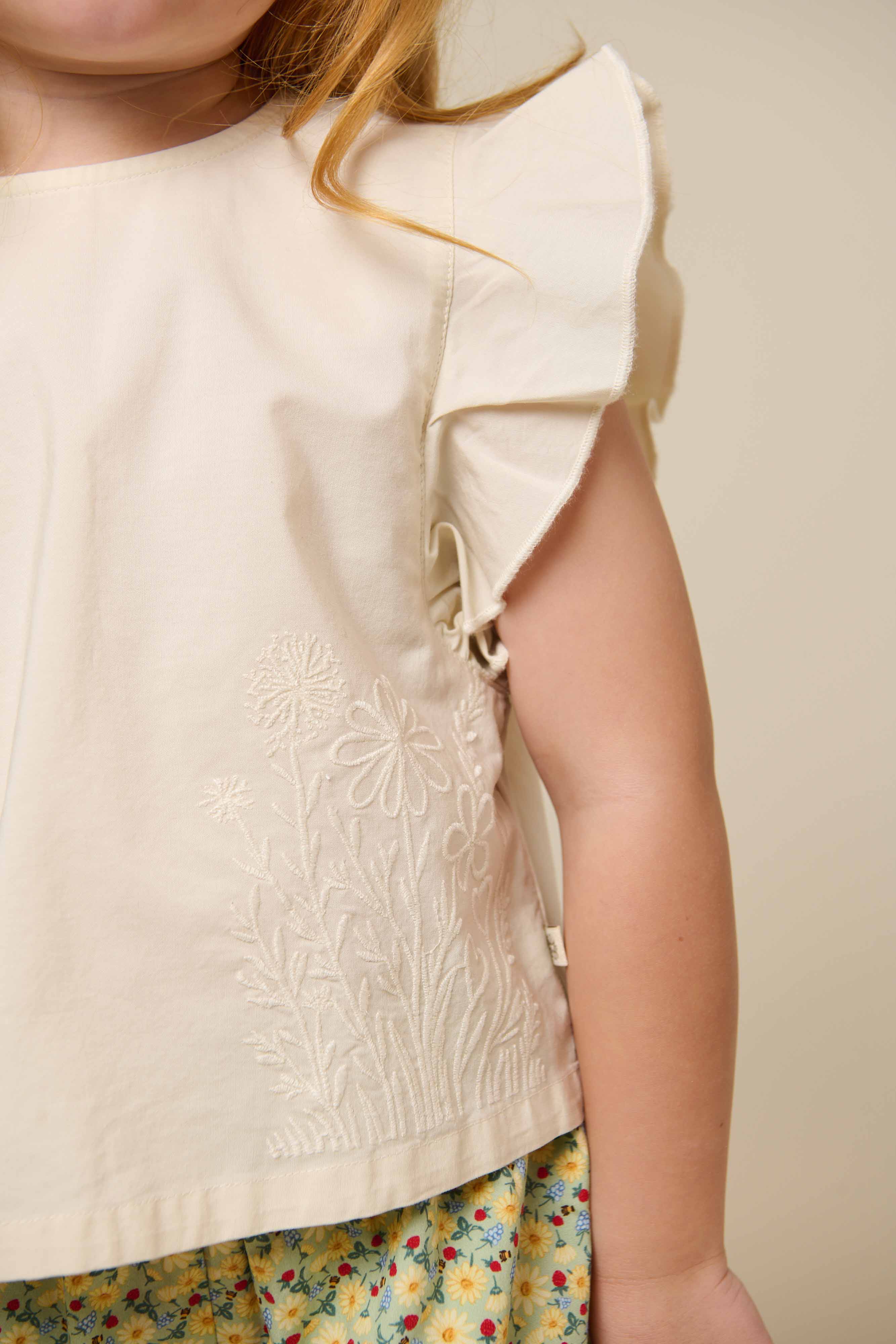 Popelinebluse mit Stickerei - Kids - Offwhite | 101043 Barbara - Image 4
