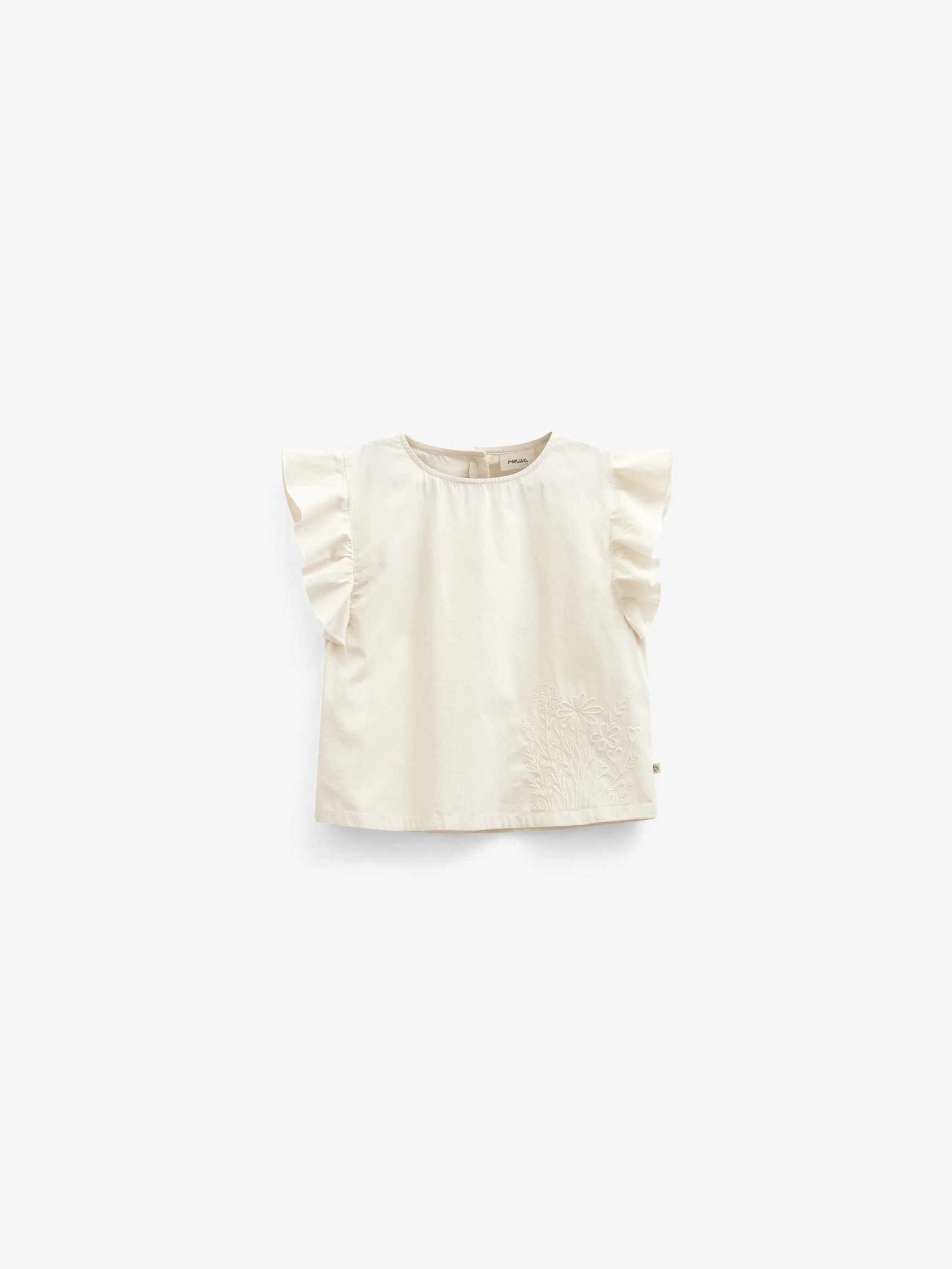 Popelinebluse mit Stickerei - Tween - Offwhite | 101074 Barbara