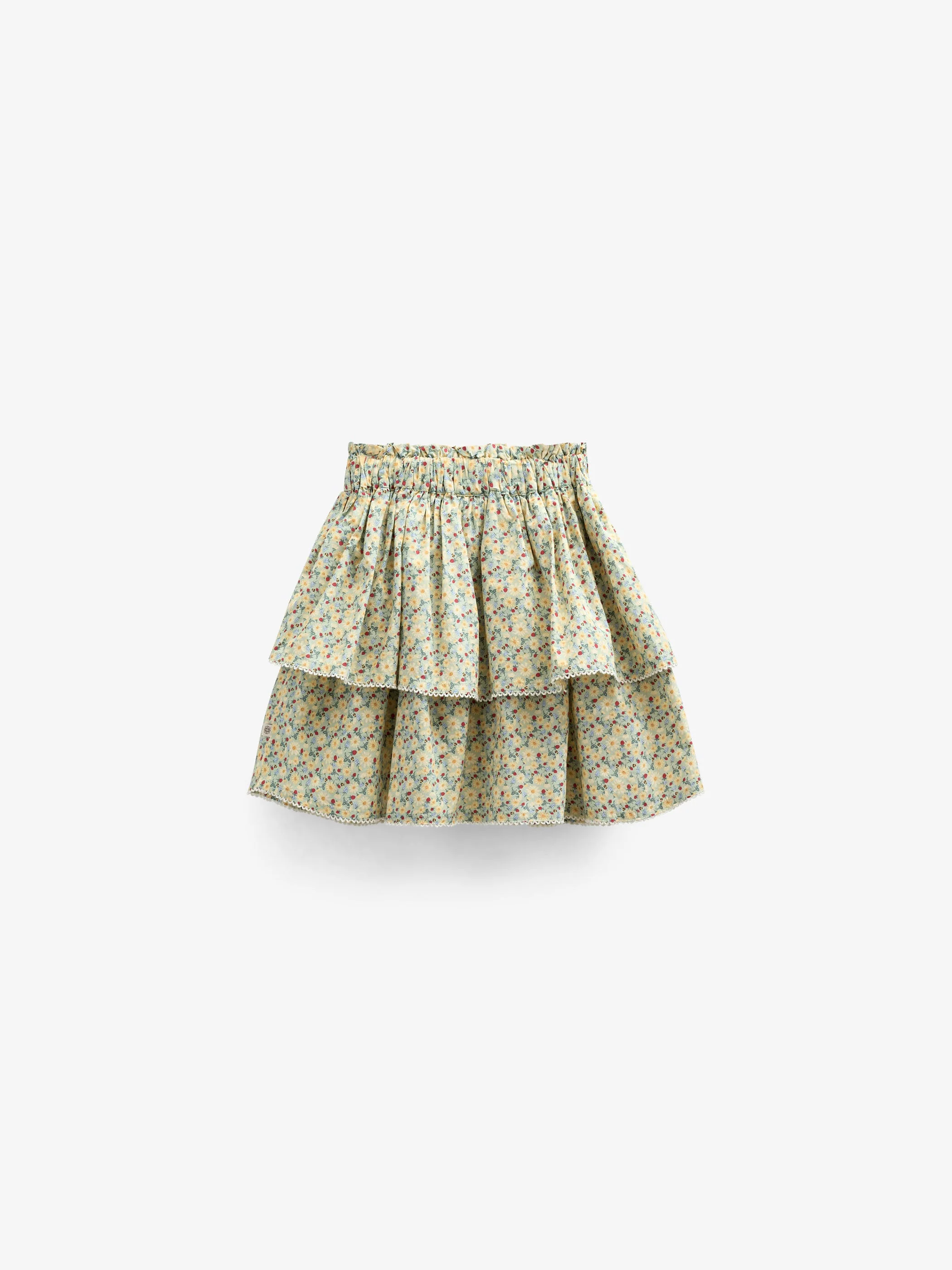 Poplin-Rock mit Blumenmuster und Rüsche - Kids - Green | 100954 Poppy - Image 3