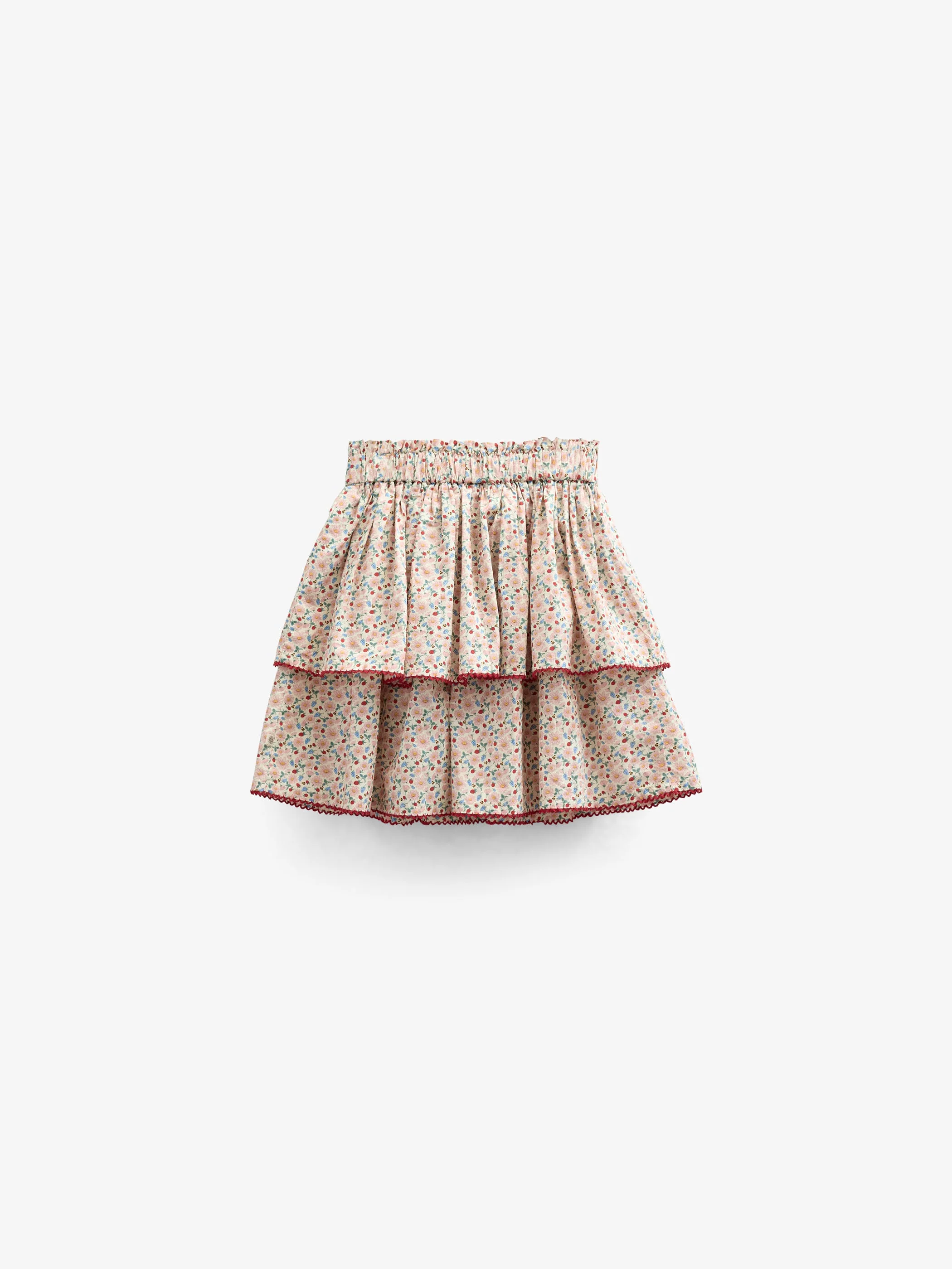 Poplin-Rock mit Blumenmuster und Rüsche - Kids - Rose | 100952 Poppy - Image 3