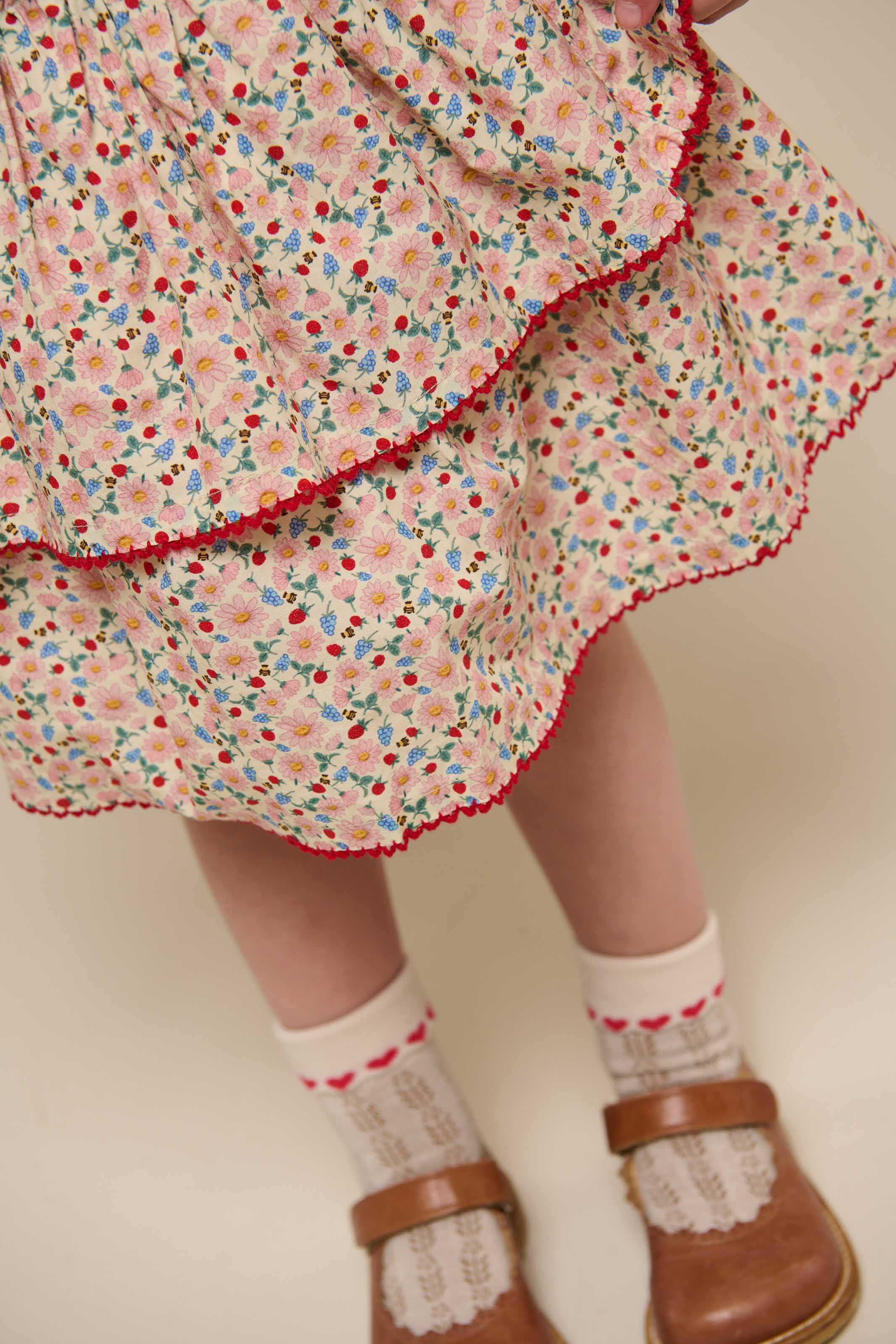 Poplin-Rock mit Blumenmuster und Rüsche - Kids - Rose | 100952 Poppy - Image 4