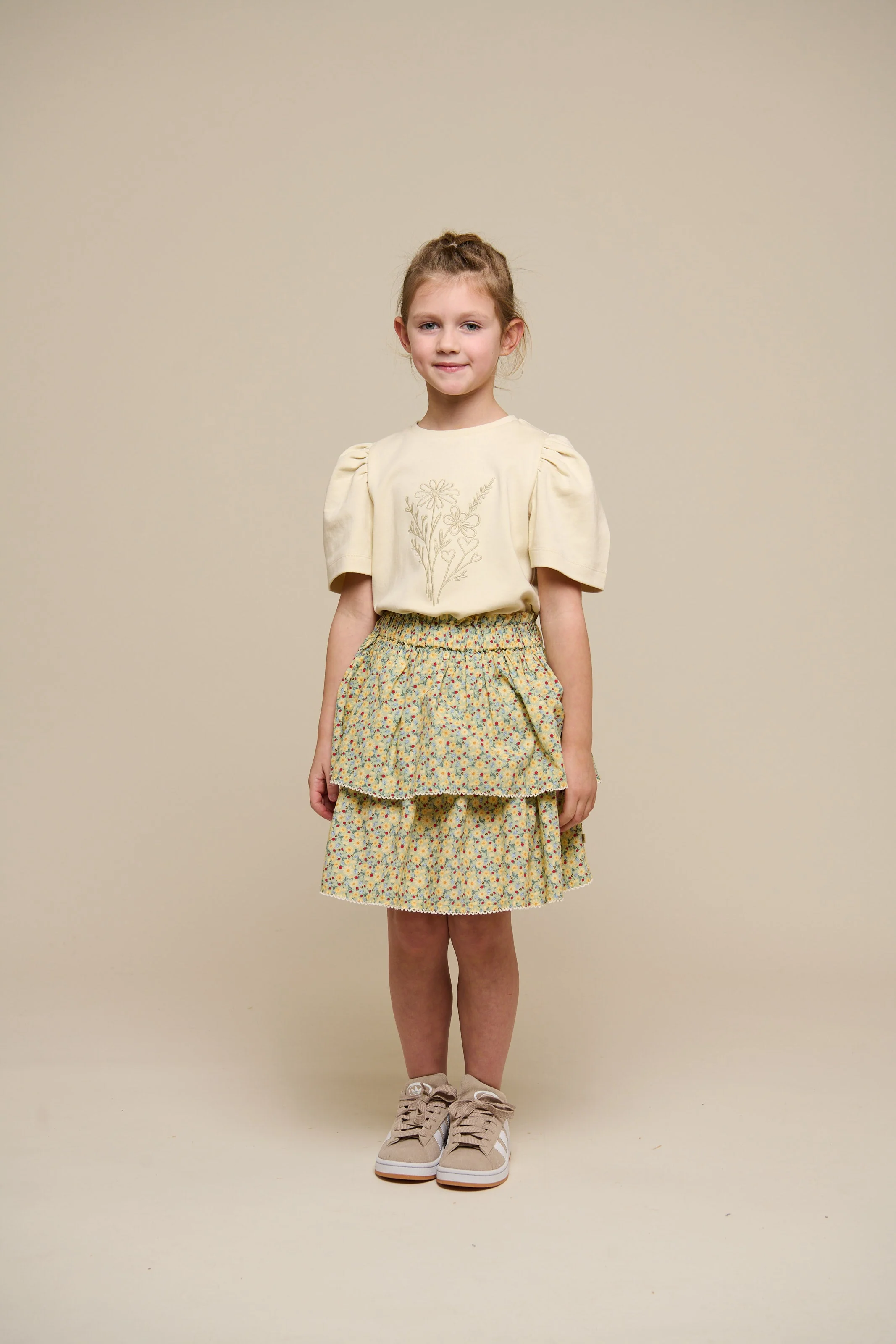 Poplin-Rock mit Blumenmuster und Rüsche - Tween - Green | 100955 Poppy - Image 6