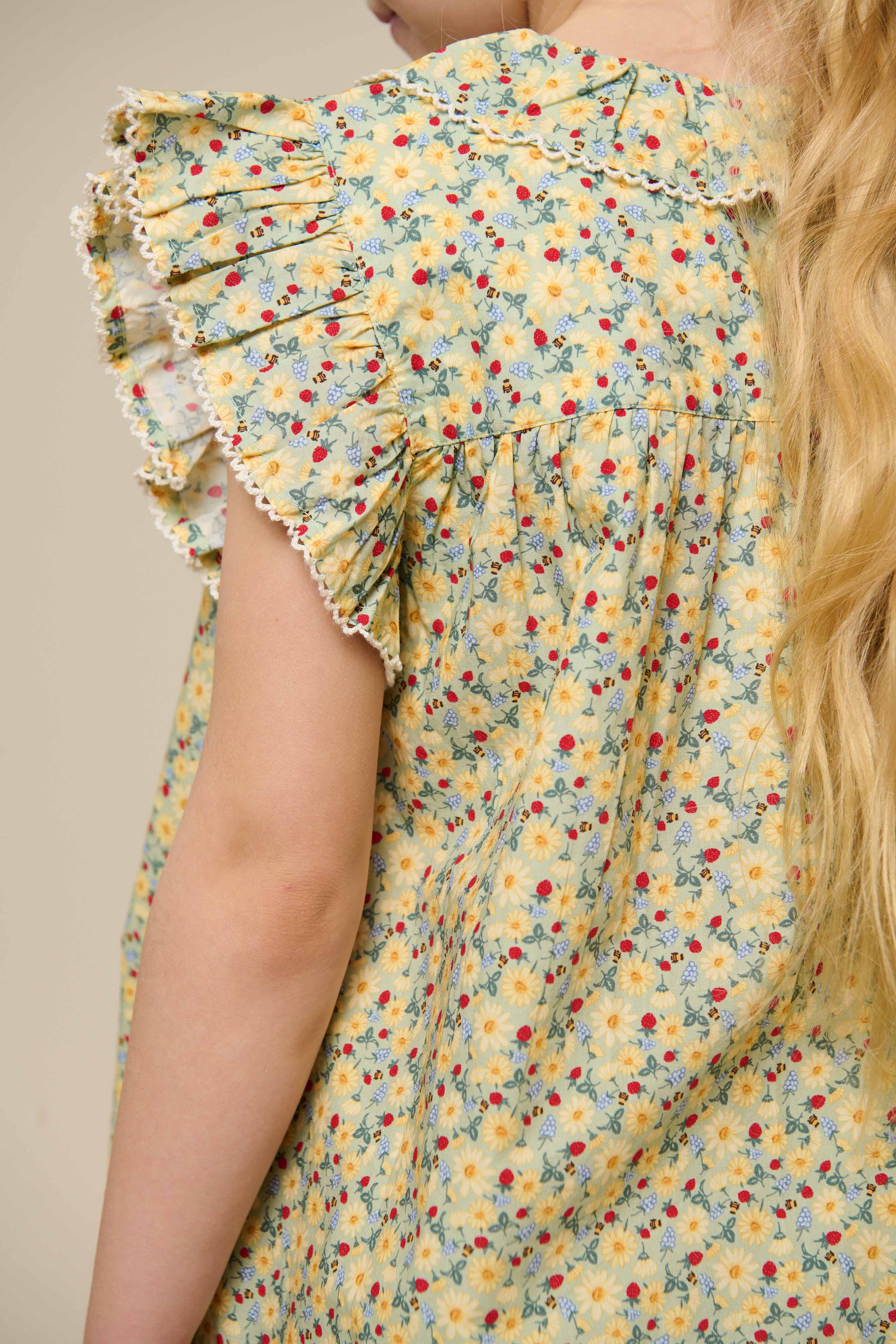 Poplin-Rüschentop mit Blumenprint - Tween - Green | 100951 Poppy - Image 6
