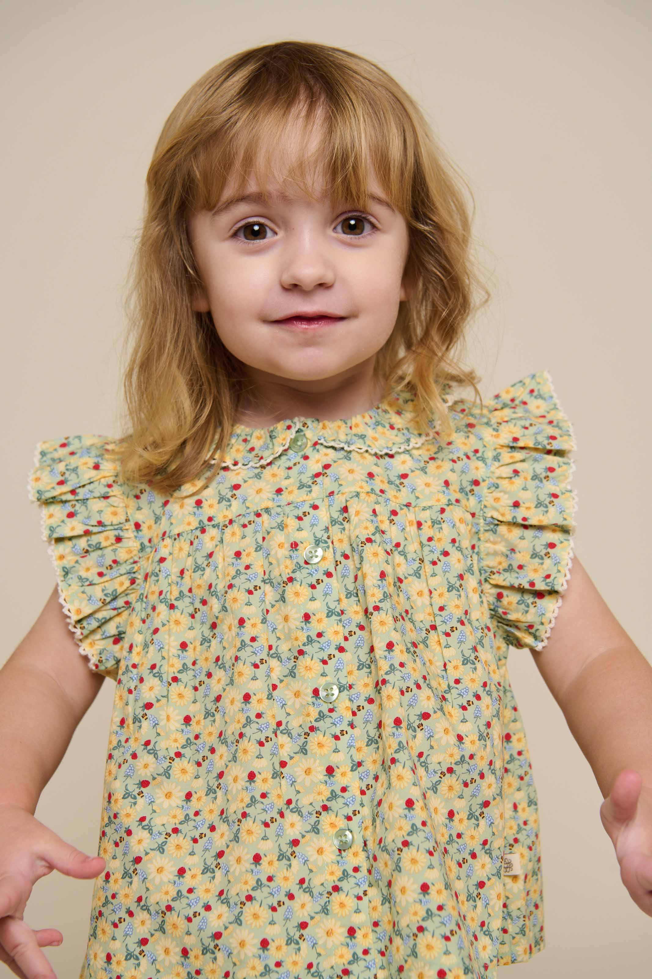 Poplin-Top mit Blumenmuster und Rüsche - Kids - Green | 100950 Poppy - Image 6